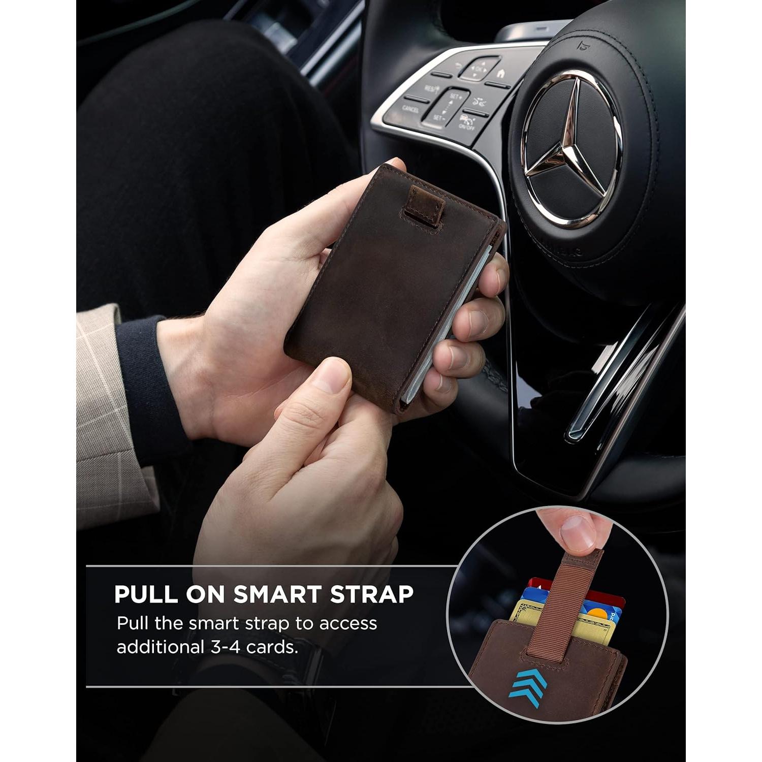 Cartera Minimalista de Cuero Genuino SERMAN BRANDS RFID