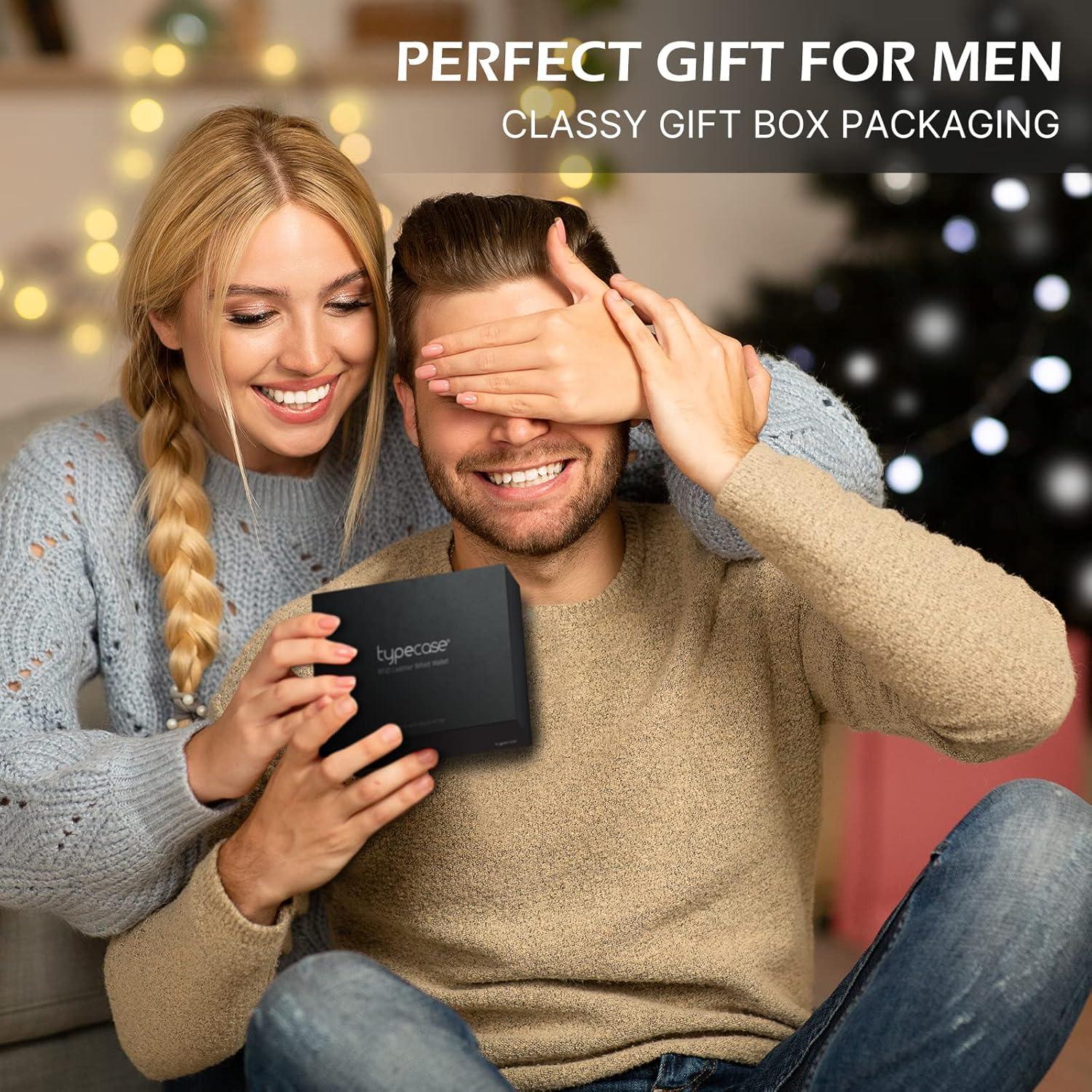 Cartera Minimalista para Hombre typecase - Cuero Genuino, RFID, Fibra de Carbono, 9-14 Tarjetas