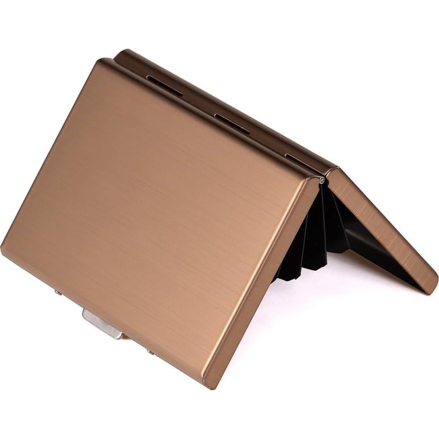 Cartera Porta Tarjetas RFID EASTNIGHTS Acero Inoxidable Oro Rosa