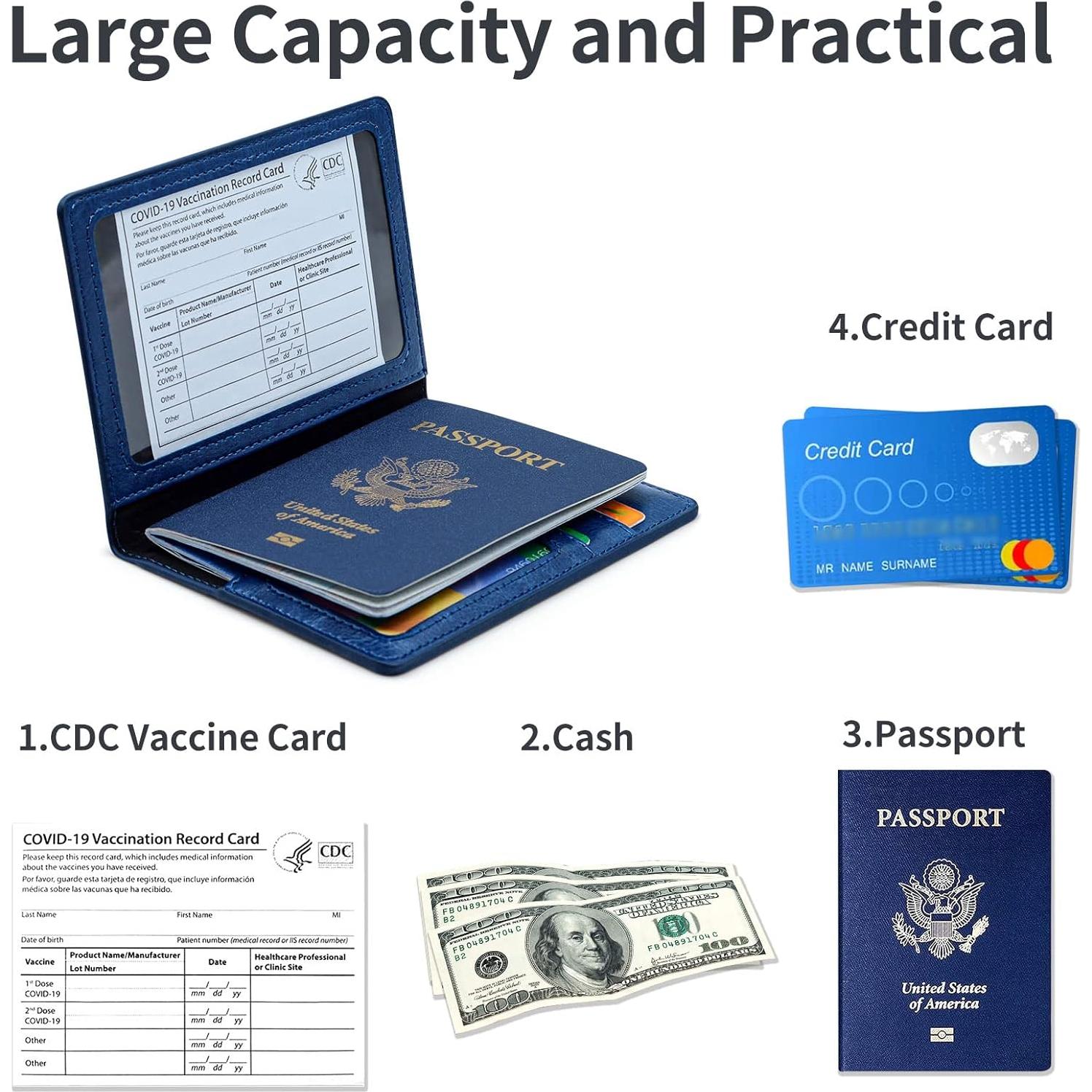 Funda de Pasaporte KAOBAN Azul Marino con Bloqueo RFID