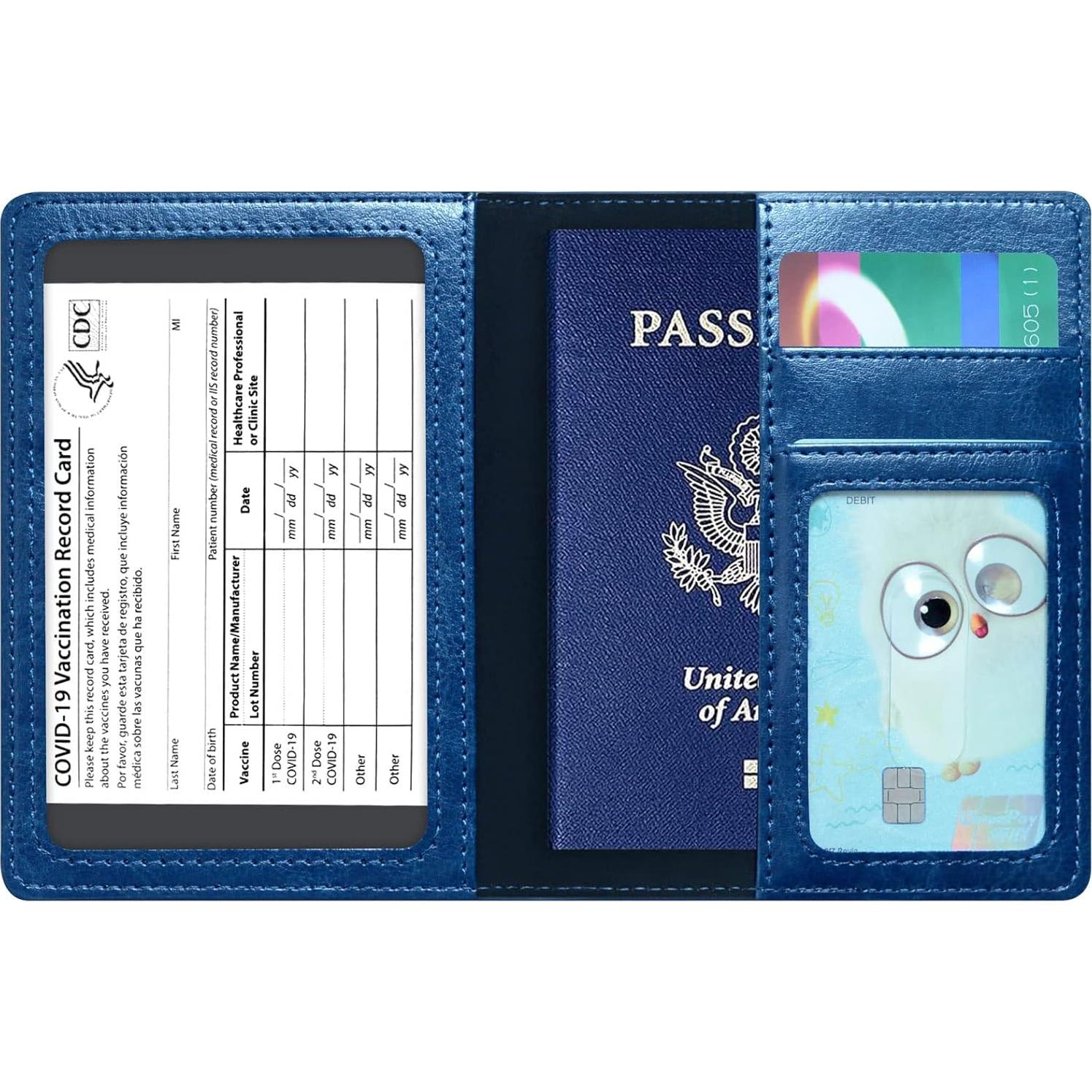 Funda de Pasaporte KAOBAN Azul Marino con Bloqueo RFID