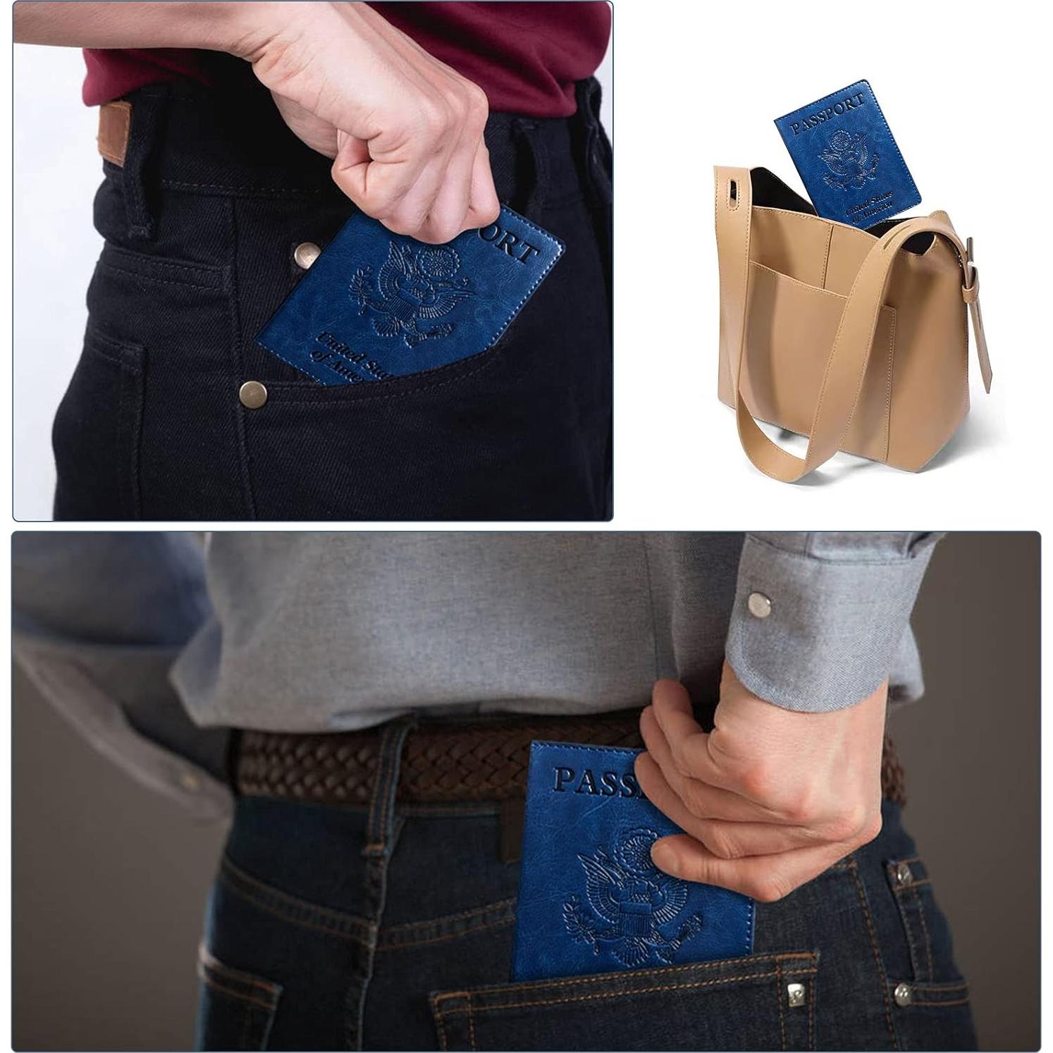 Funda de Pasaporte KAOBAN Azul Marino con Bloqueo RFID