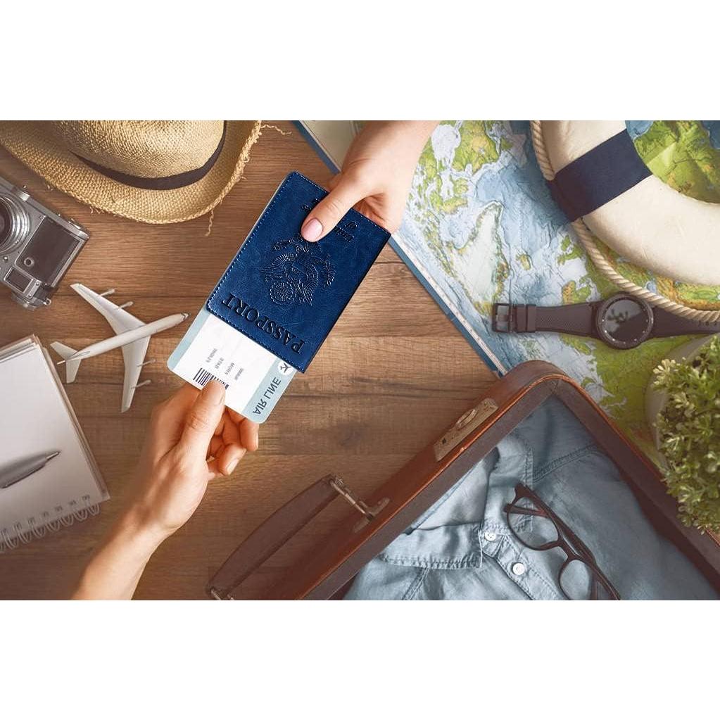 Funda de Pasaporte KAOBAN Azul Marino con Bloqueo RFID