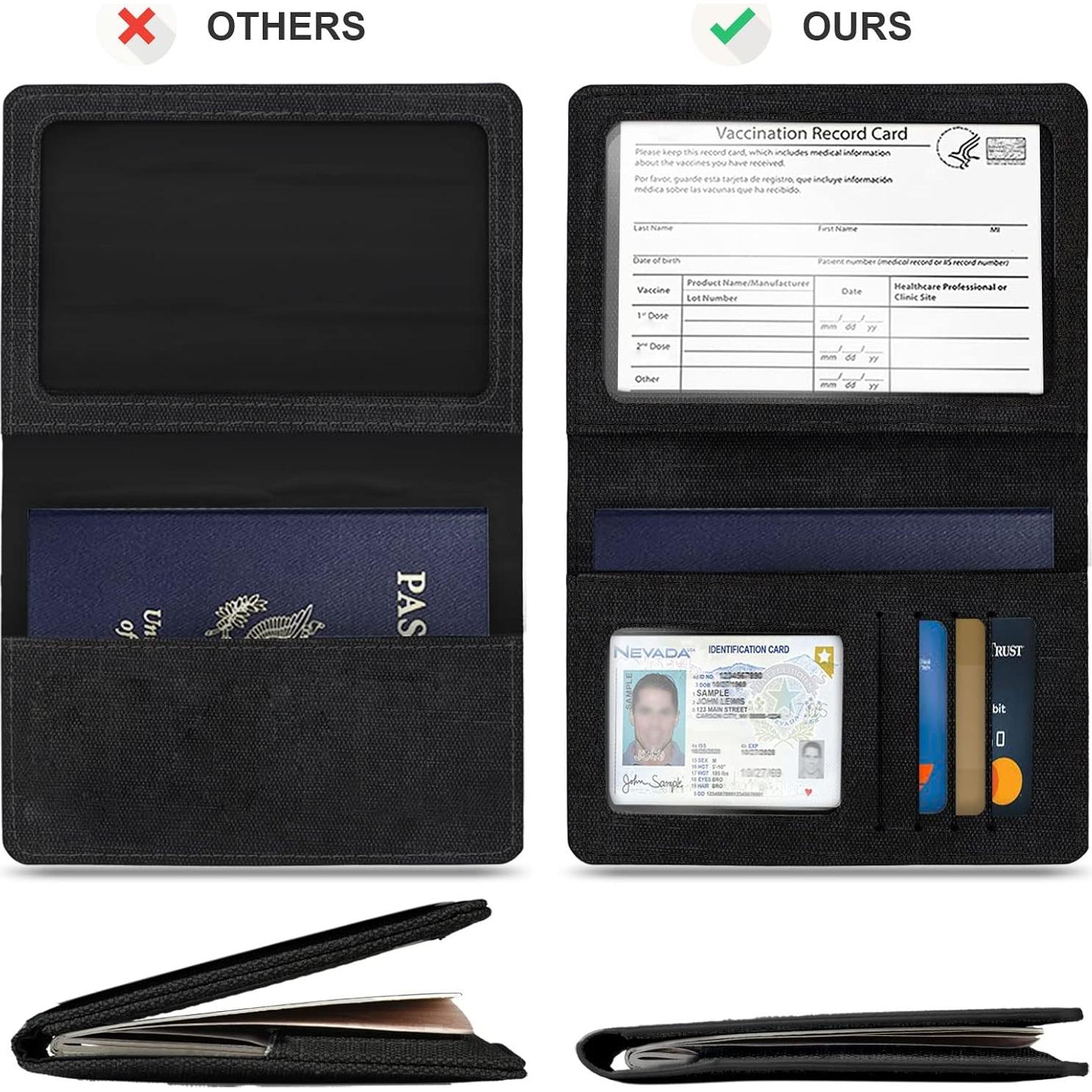 Funda de Pasaporte y Tarjeta de Vacuna VIDIVICI - 2 Piezas RFID