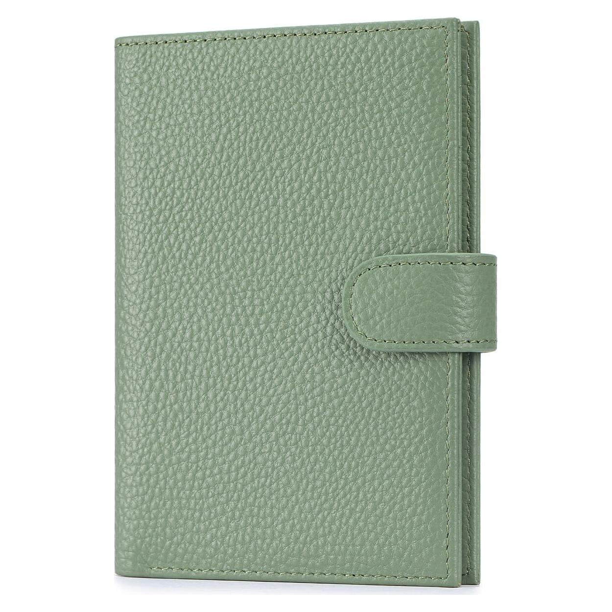 Portafolios Slim FREYAMIRA para Pasaporte Verde de Cuero