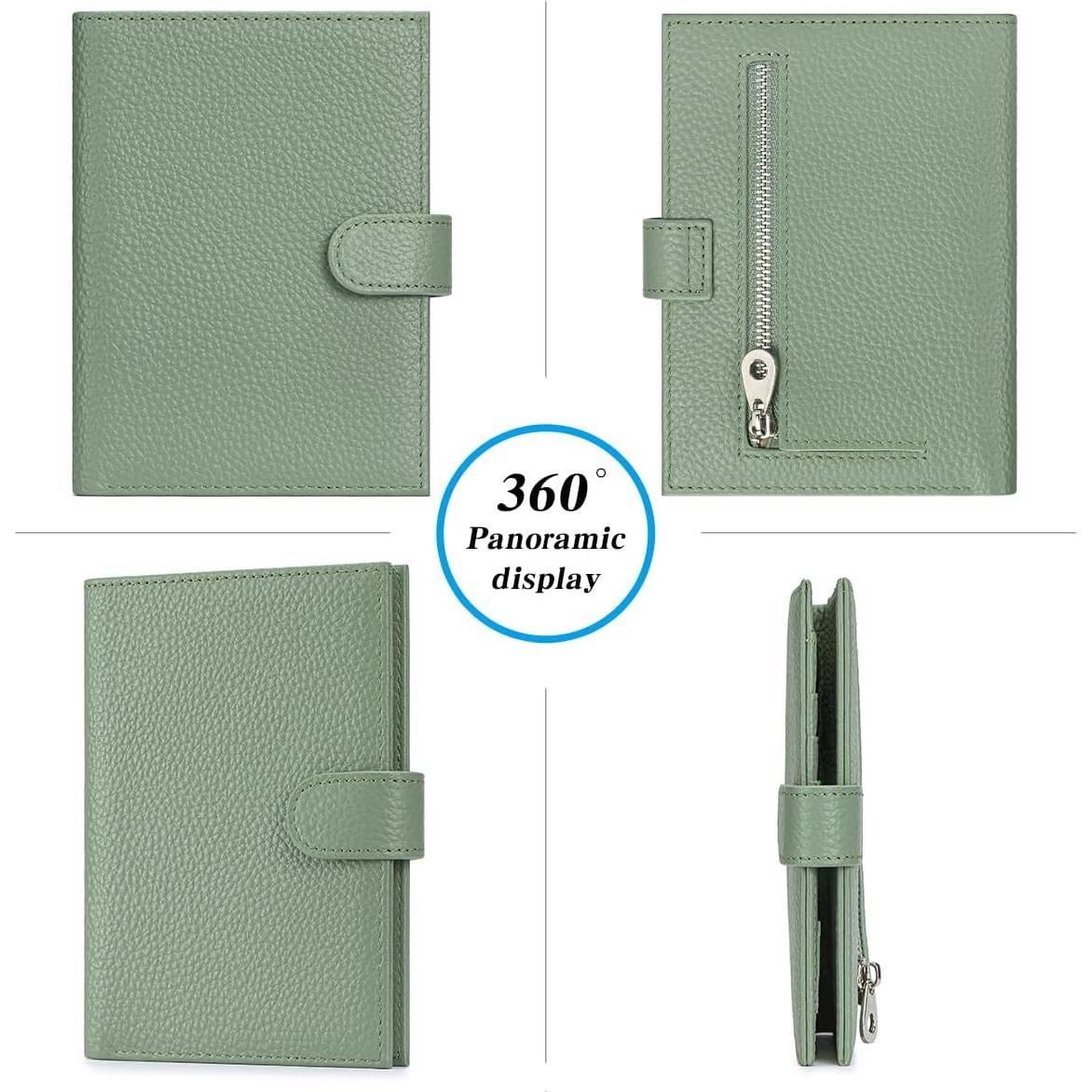 Portafolios Slim FREYAMIRA para Pasaporte Verde de Cuero