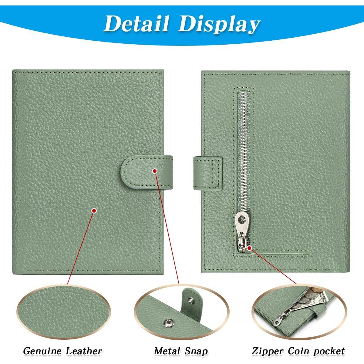 Portafolios Slim FREYAMIRA para Pasaporte Verde de Cuero