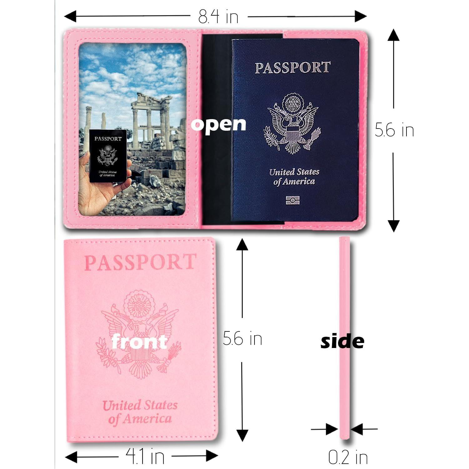Cubierta de Pasaporte de Cuero Sizobi Rosa con Bloqueo RFID
