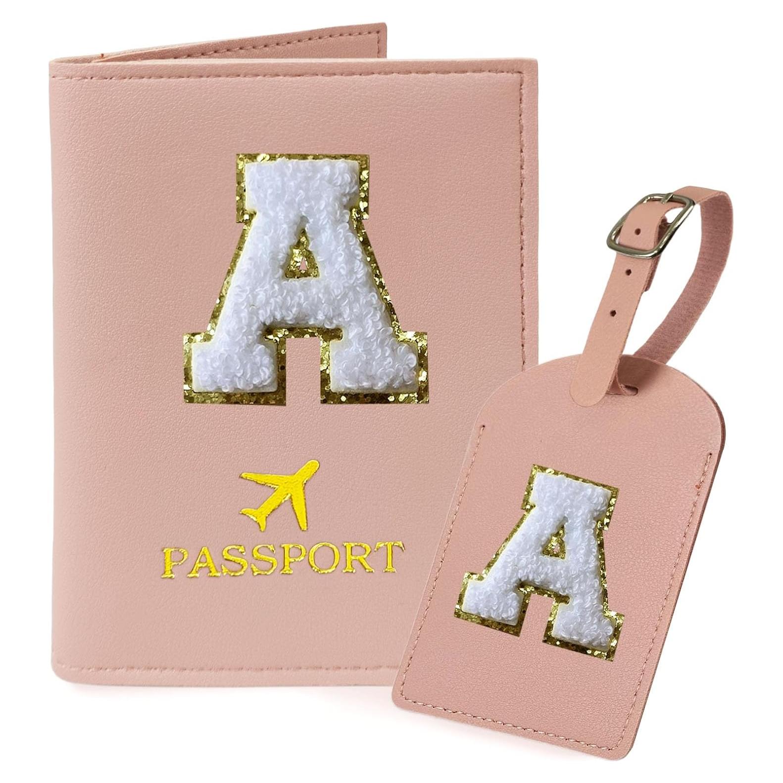 Set de Funda de Pasaporte y Etiqueta de Equipaje COSHAYSOO Rosa