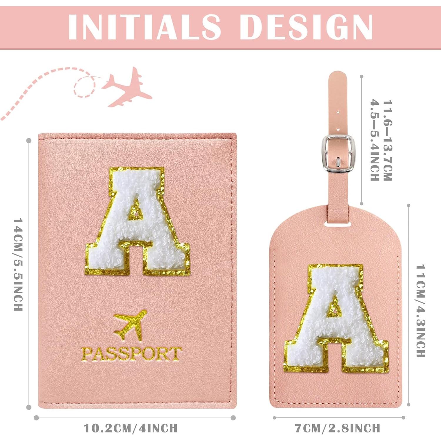 Set de Funda de Pasaporte y Etiqueta de Equipaje COSHAYSOO Rosa