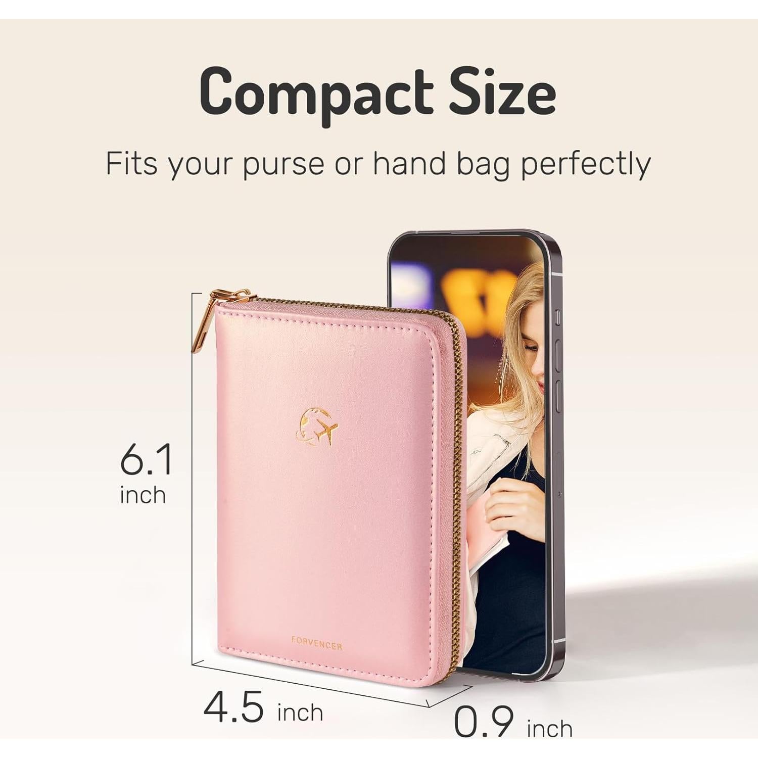 Funda para Pasaporte Forvencer con Cierre Cremallera Negra