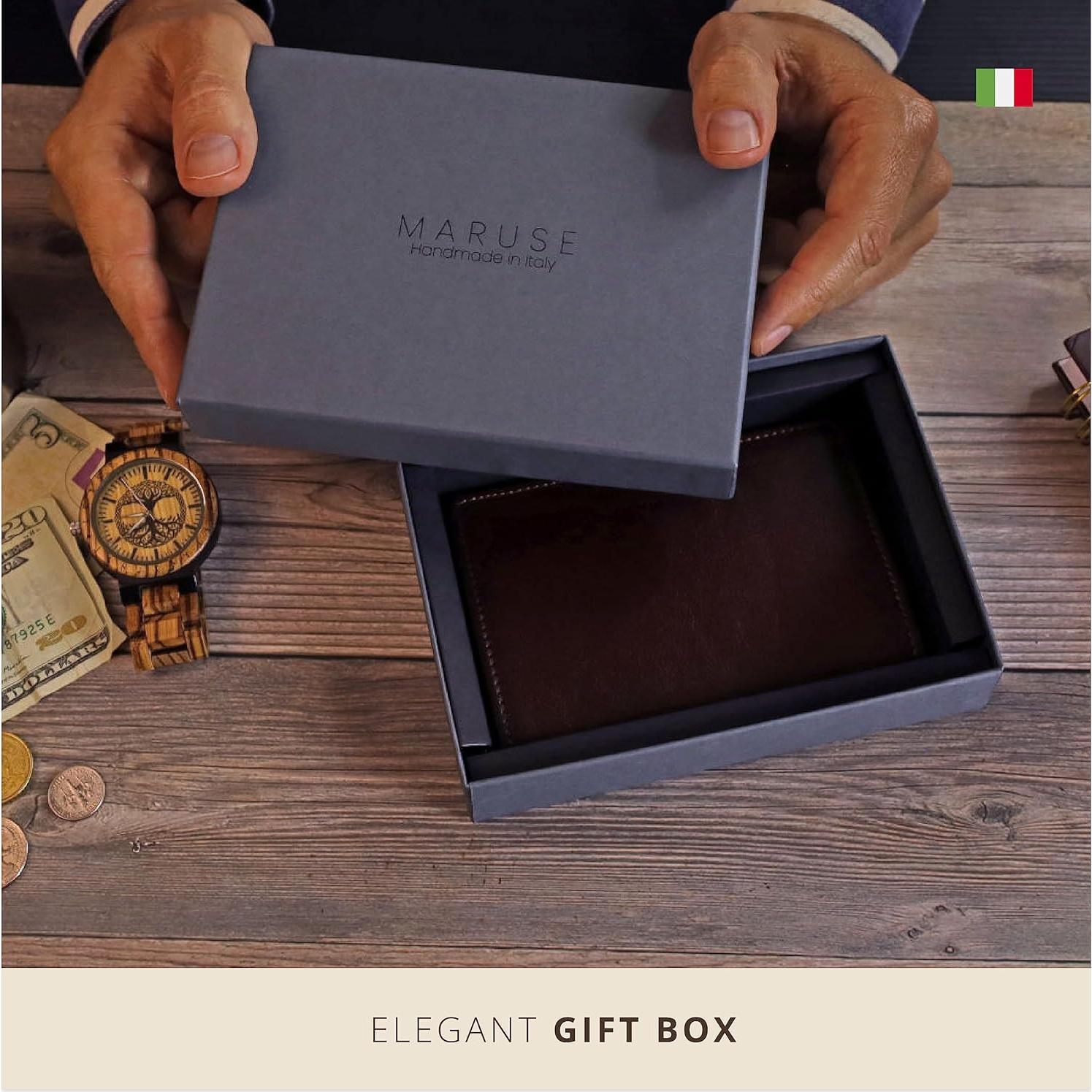 Funda de Pasaporte de Cuero Italiano Maruse Azul Marino