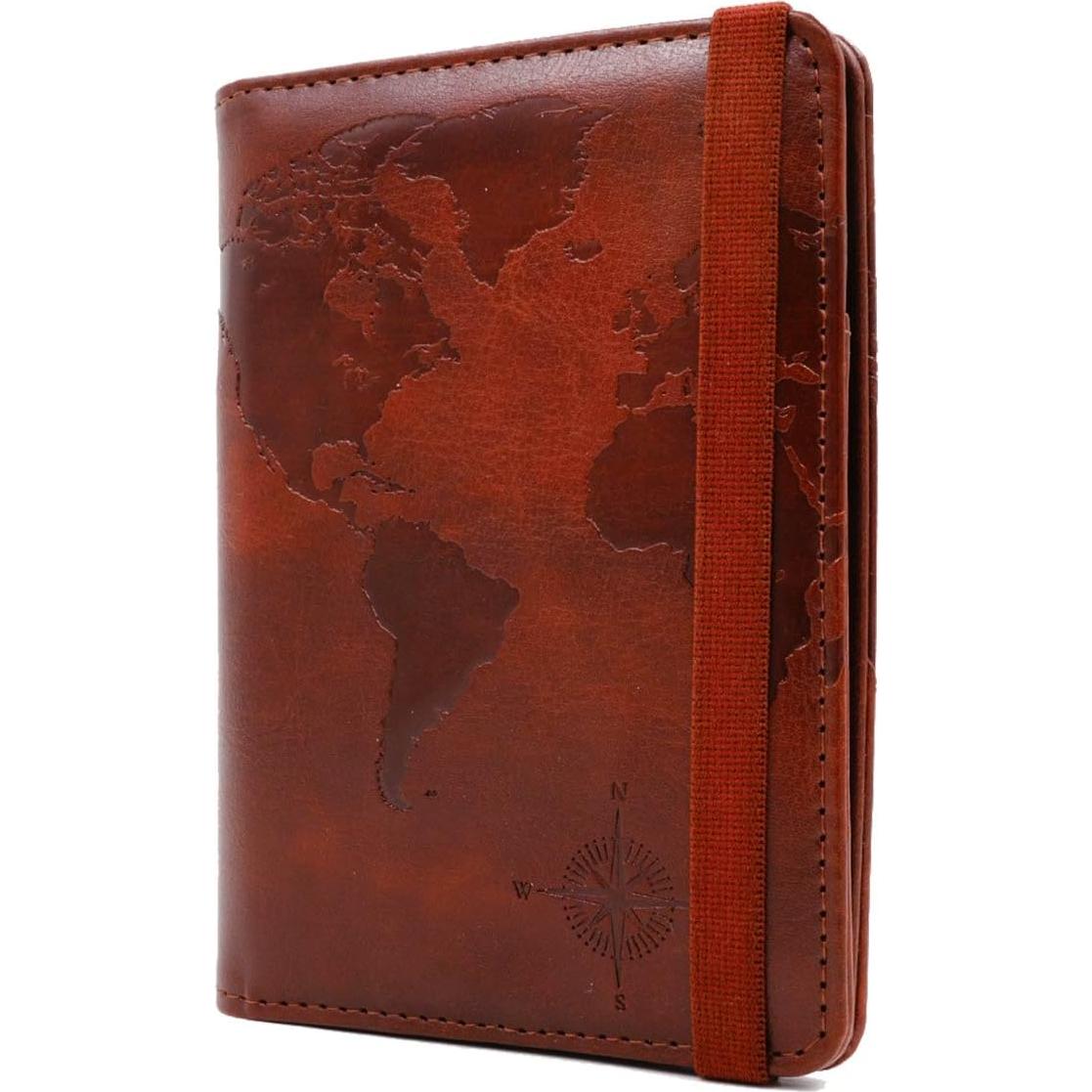 Funda de Pasaporte Kandouren con Bloqueo RFID - Cuero PU Marrón