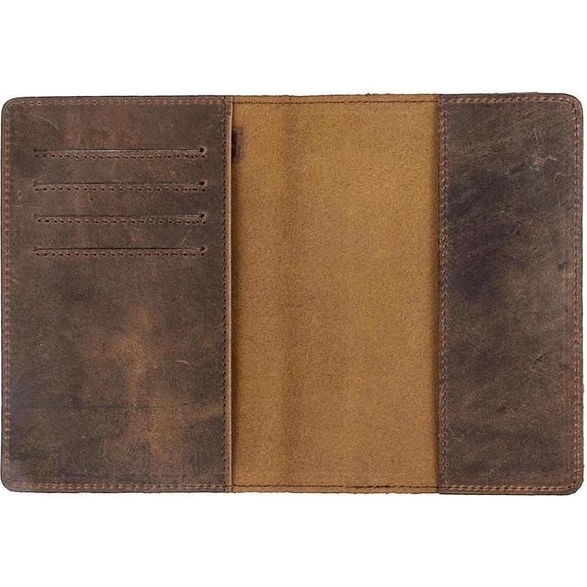Portafolios de Pasaporte AGBIADD Cuero Genuino Café RFID