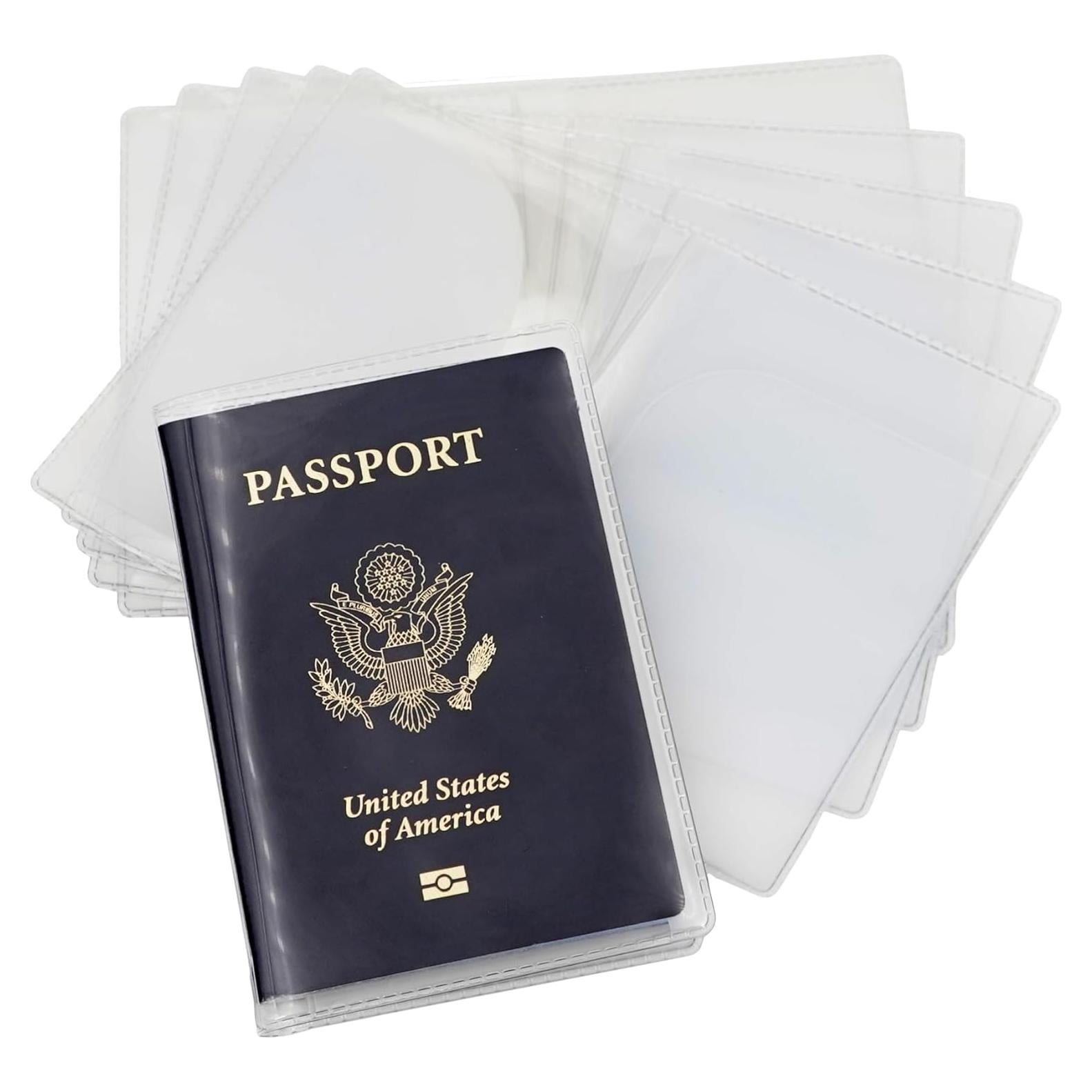 Paquete de 6 Fundas de Pasaporte Transparentes Vinilo