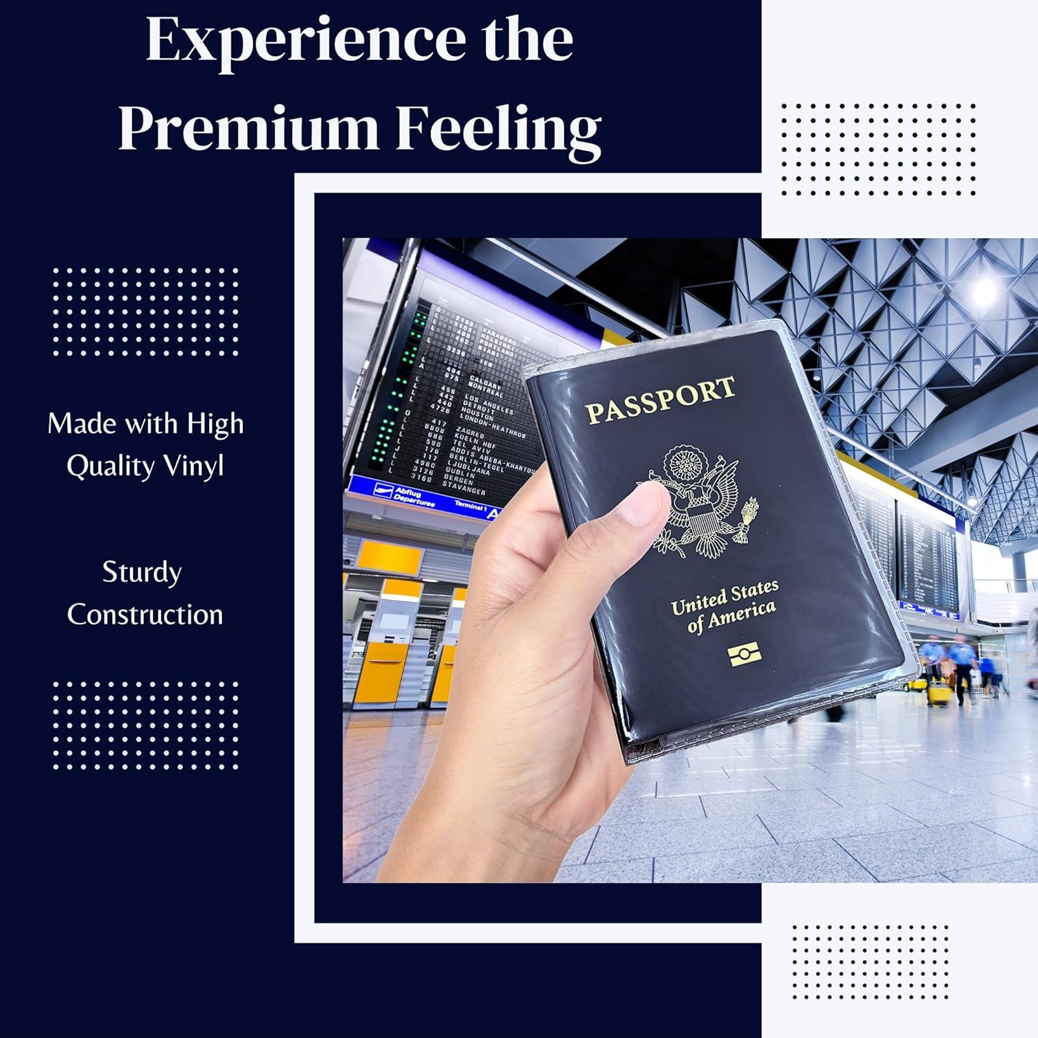 Paquete de 6 Fundas de Pasaporte Transparentes Vinilo