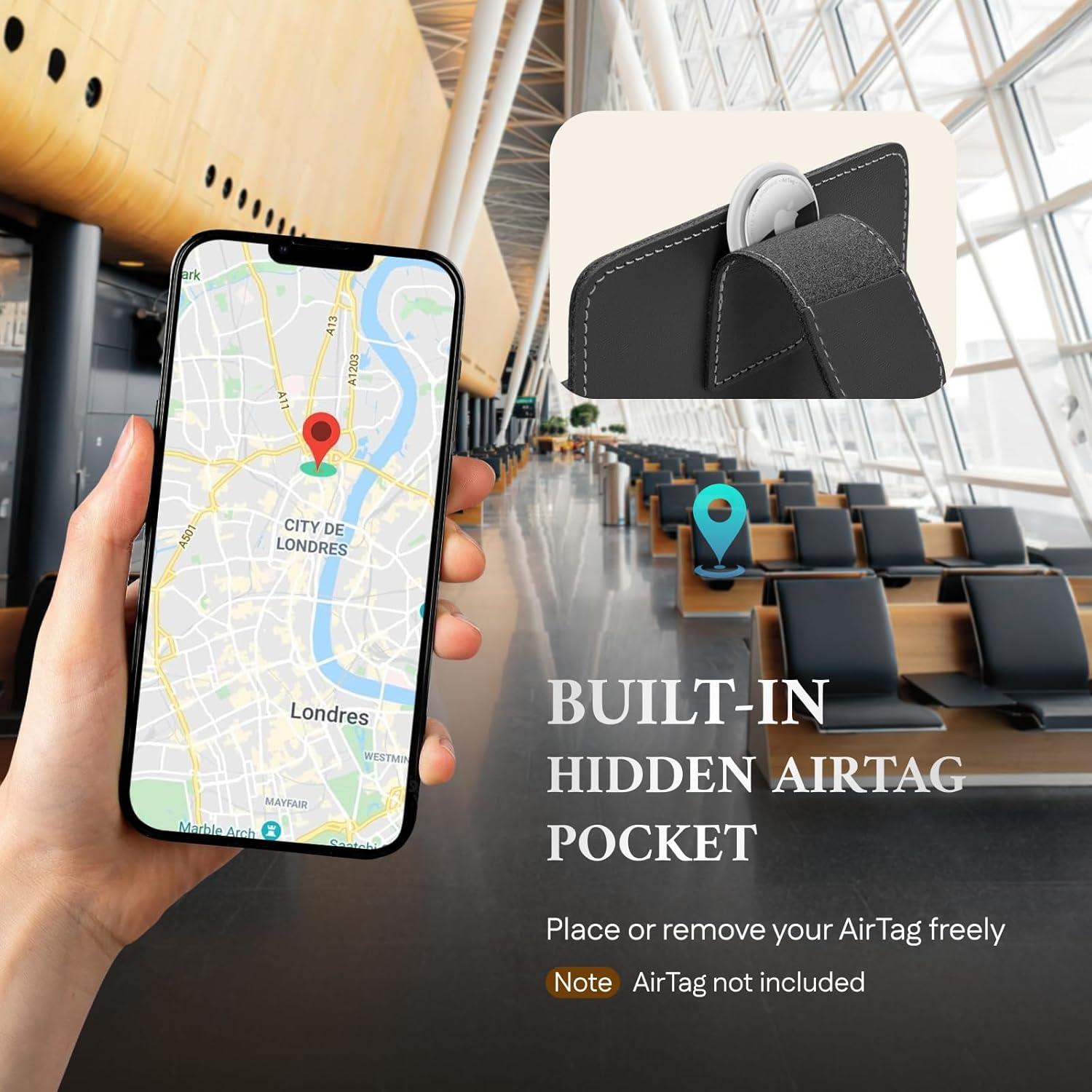 Porta Pasaporte ALLIVE de Cuero Genuino con Bloqueo RFID Negro