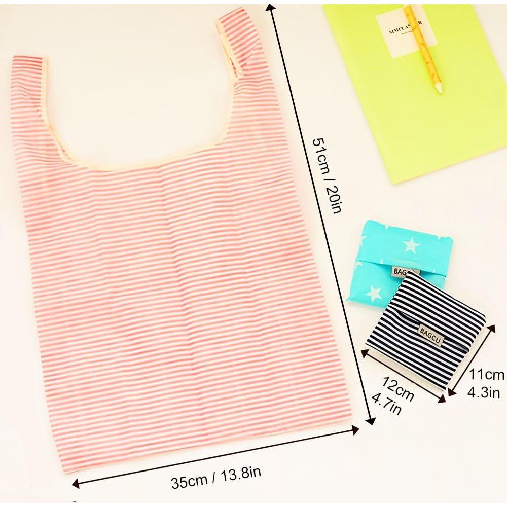 Bolsas de Tela Reutilizables BAIYA Plegables Ecológicas 6 Pzas