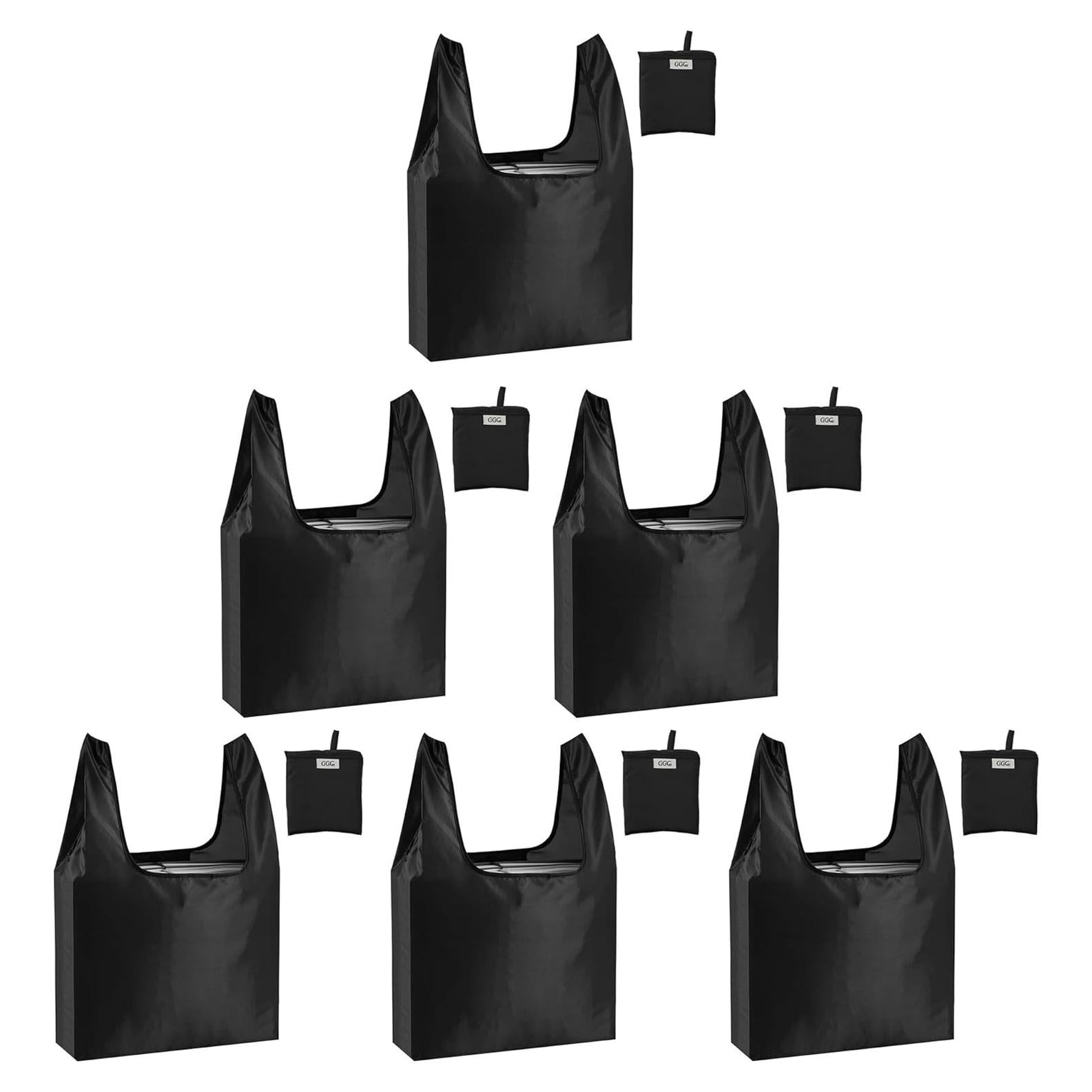 Bolsas Reutilizables Grandes CiCiGo 6 Piezas Lavables Negro