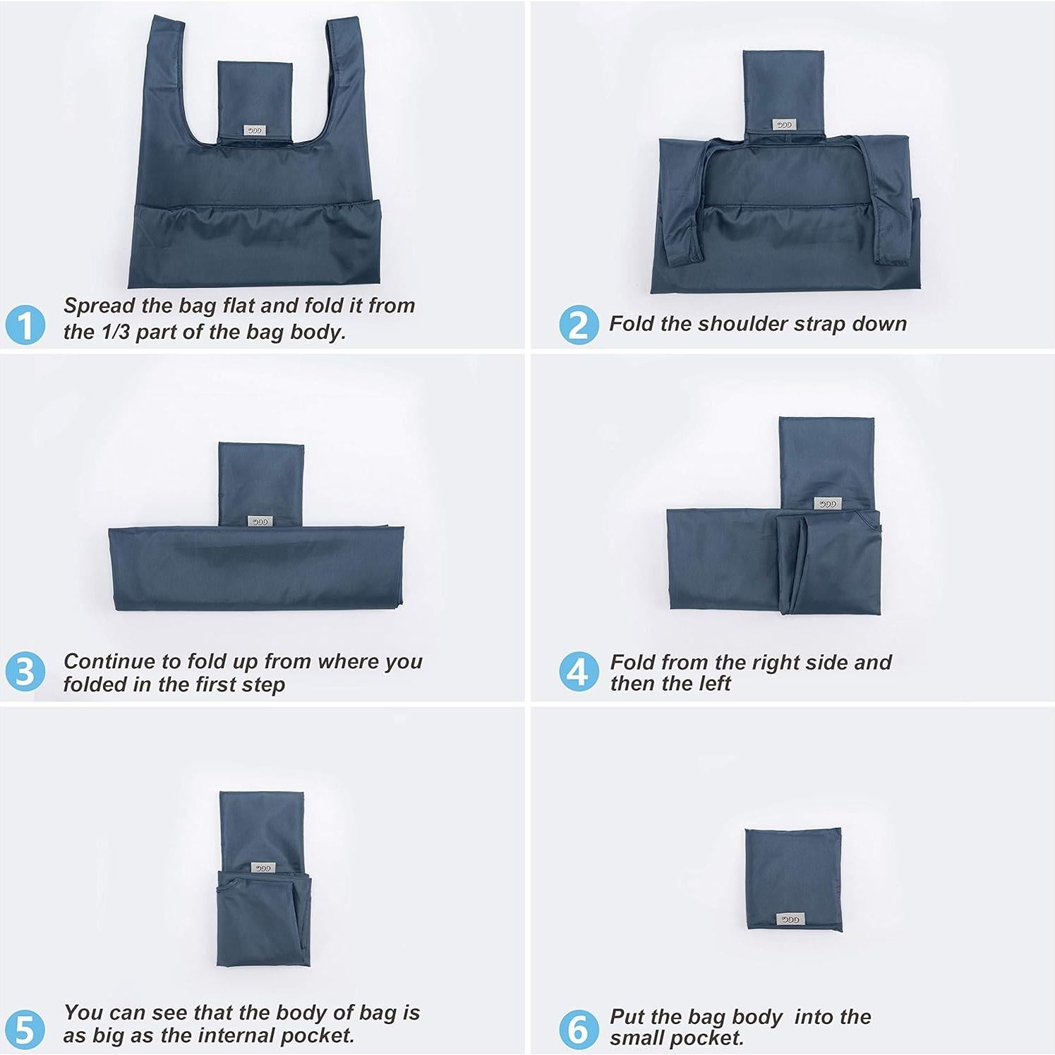 Bolsas Reutilizables Grandes CiCiGo 6 Piezas Lavables Negro