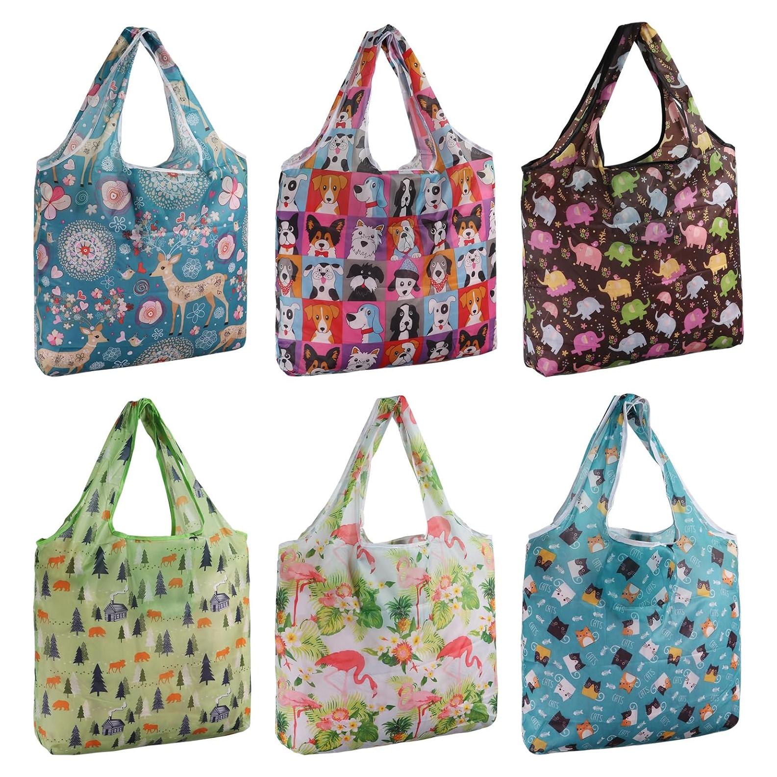 Bolsas de Compras Reutilizables SZUAH 6 Piezas 22.68 kg Capacidad