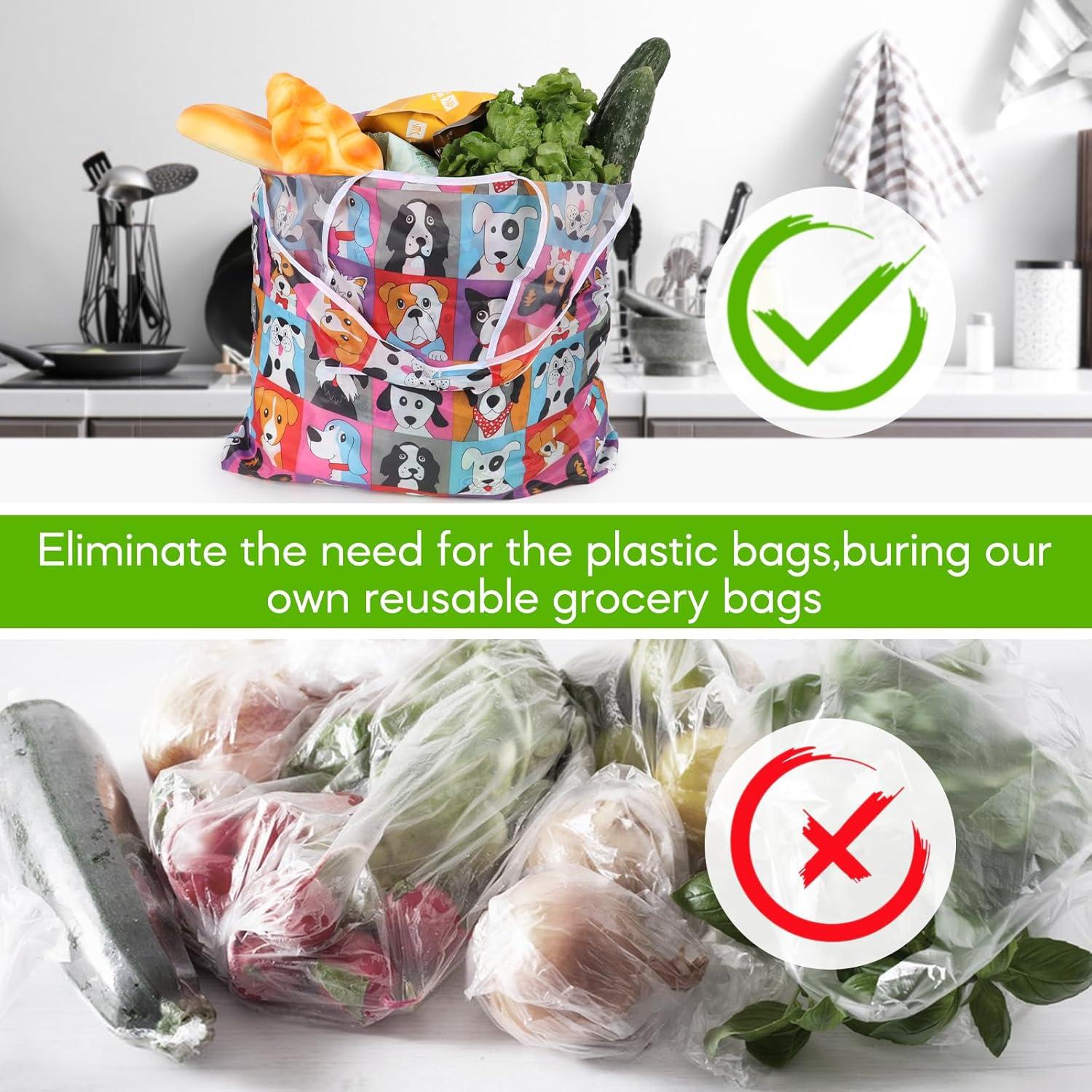 Bolsas de Compras Reutilizables SZUAH 6 Piezas 22.68 kg Capacidad