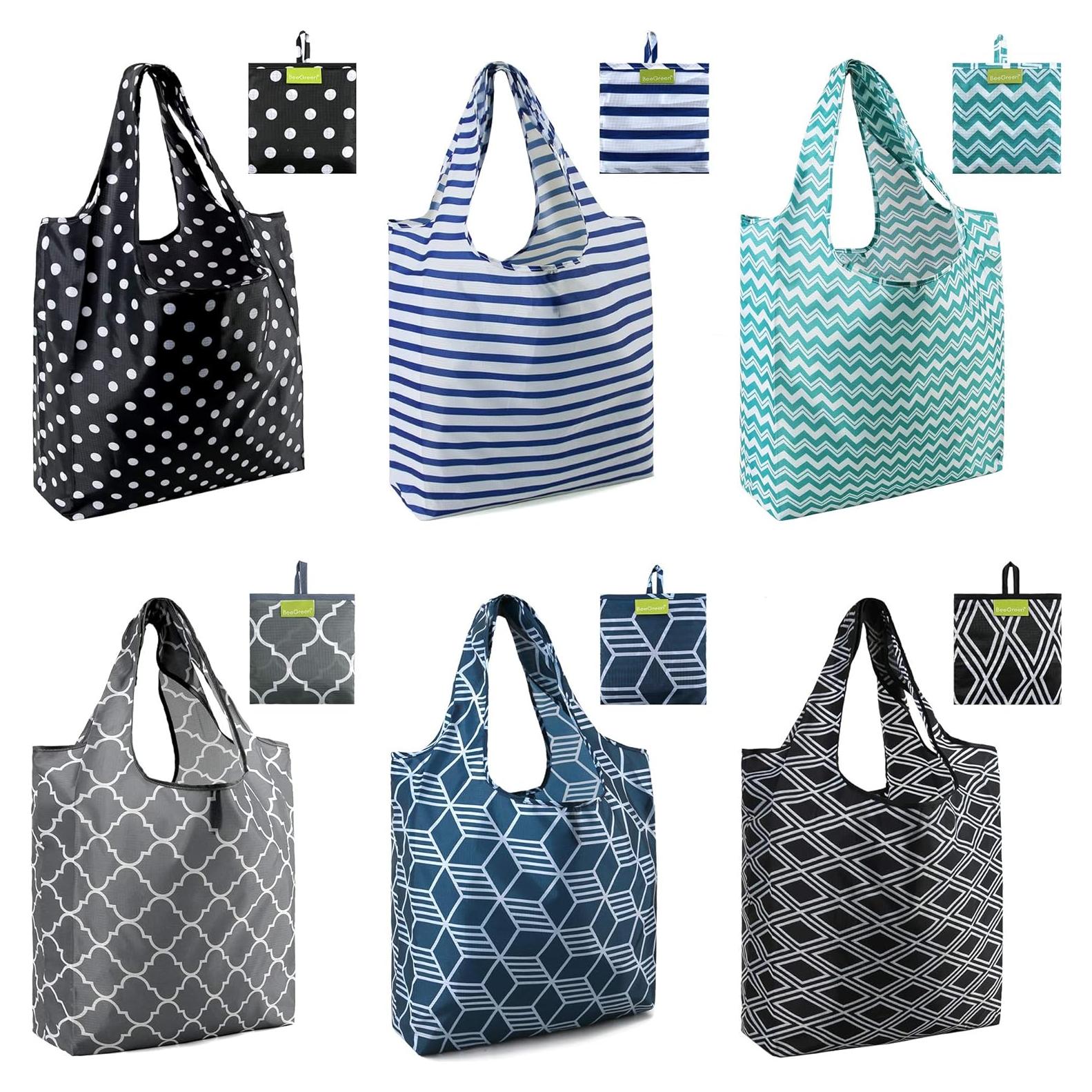 BeeGreen Bolsas de Compras Reutilizables Plegables - 6 Unidades 22.68 kg