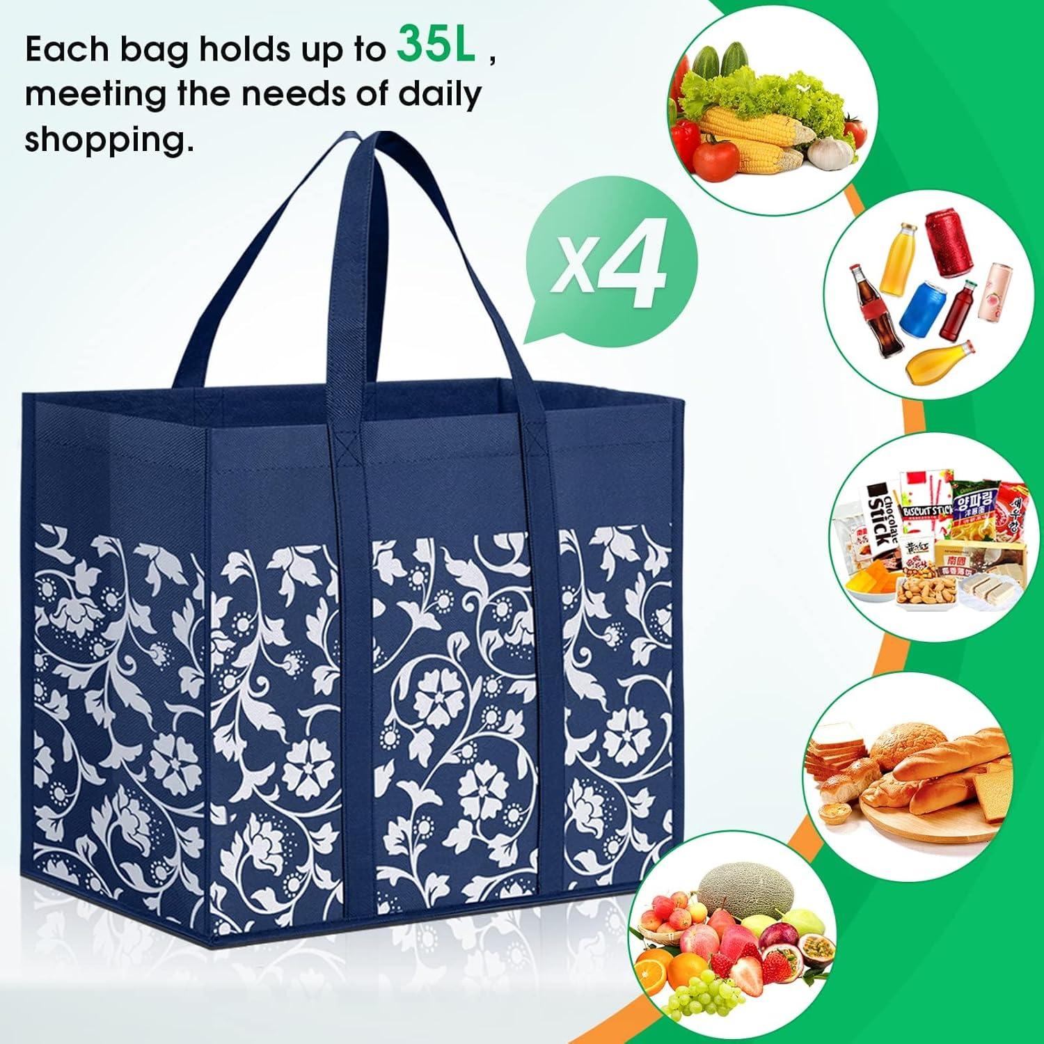 Bolsas de Compras Reutilizables WOWBOX 4-Pack Azul 35L