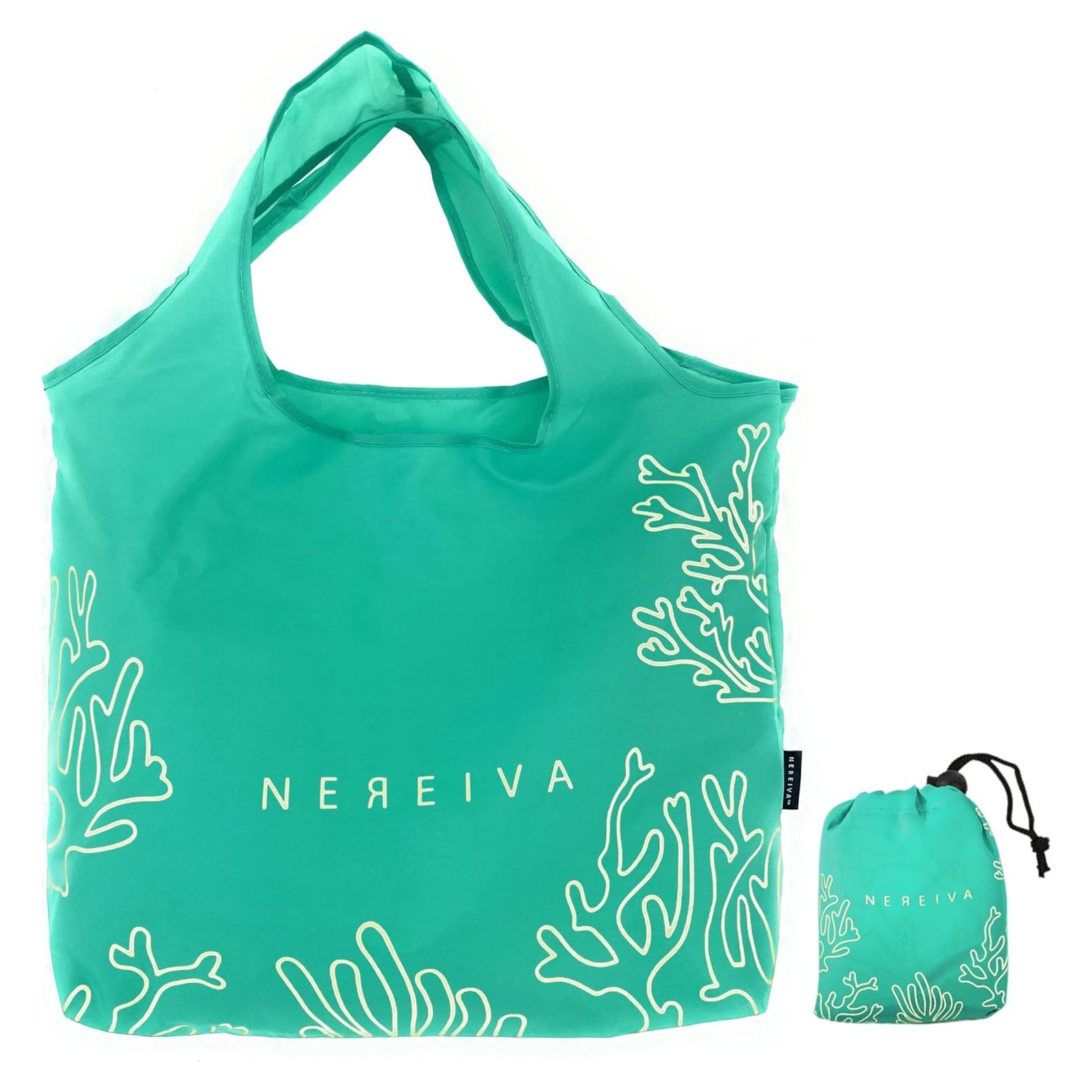 Bolsa de Compras Reutilizable Nereiva Verde Mar 25 kg Plegable