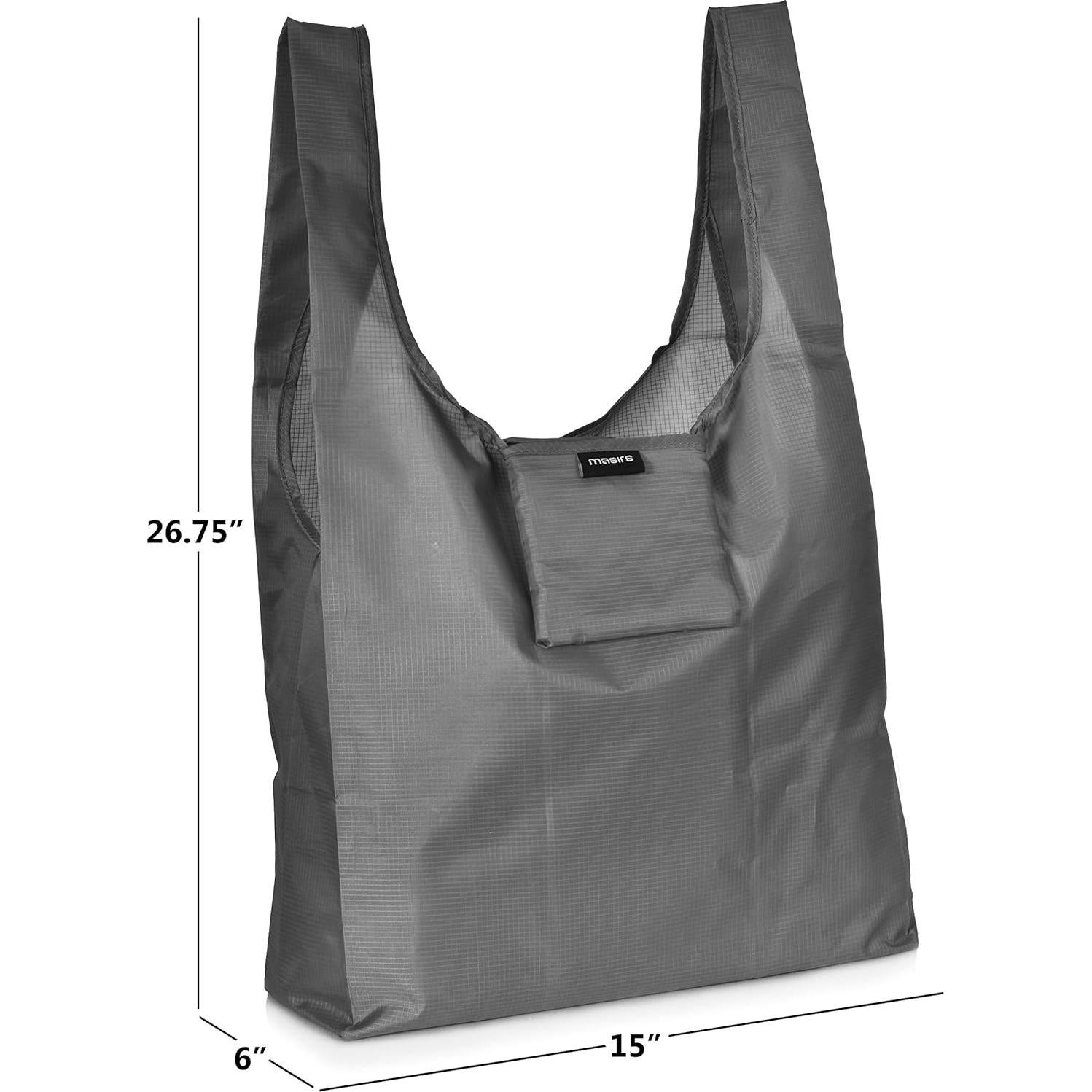Bolsa de Compras Reutilizable Masirs 6-Pack Gris 39L x 15W x 59H cm