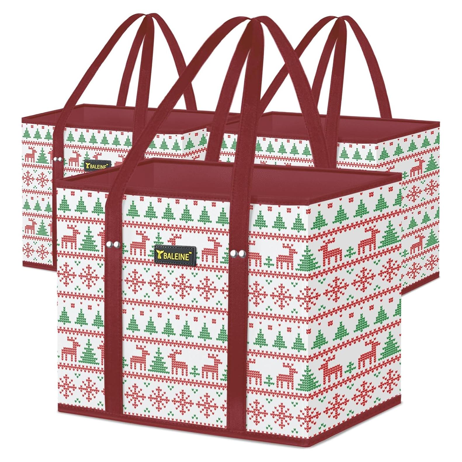 Bolsas de Compras Reutilizables Baleine 4 Pk Renos 33x25x28cm