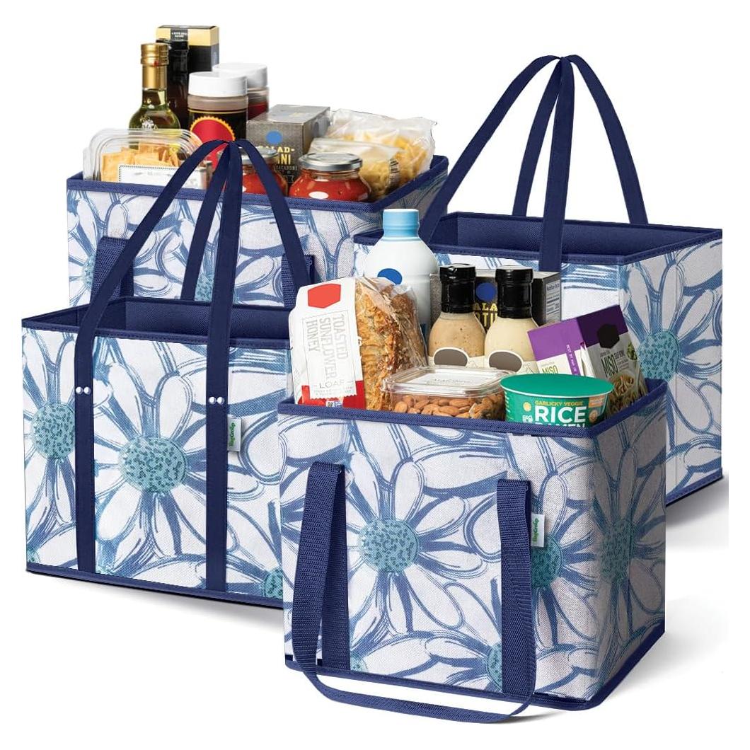 Bolsas de Compras Reutilizables Verde - Pack de 4 Extra Grande