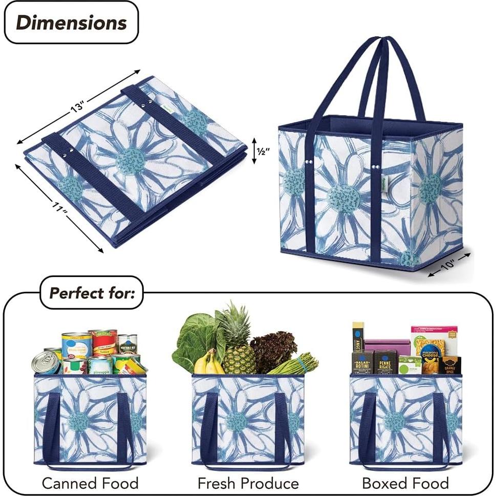 Bolsas de Compras Reutilizables Verde - Pack de 4 Extra Grande