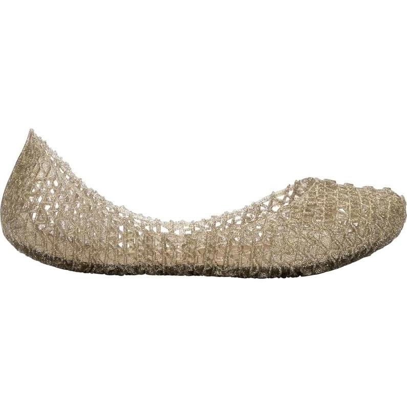 Mini Melissa Campana Papel Zapatos de Gel Niñas Glitter Dorado