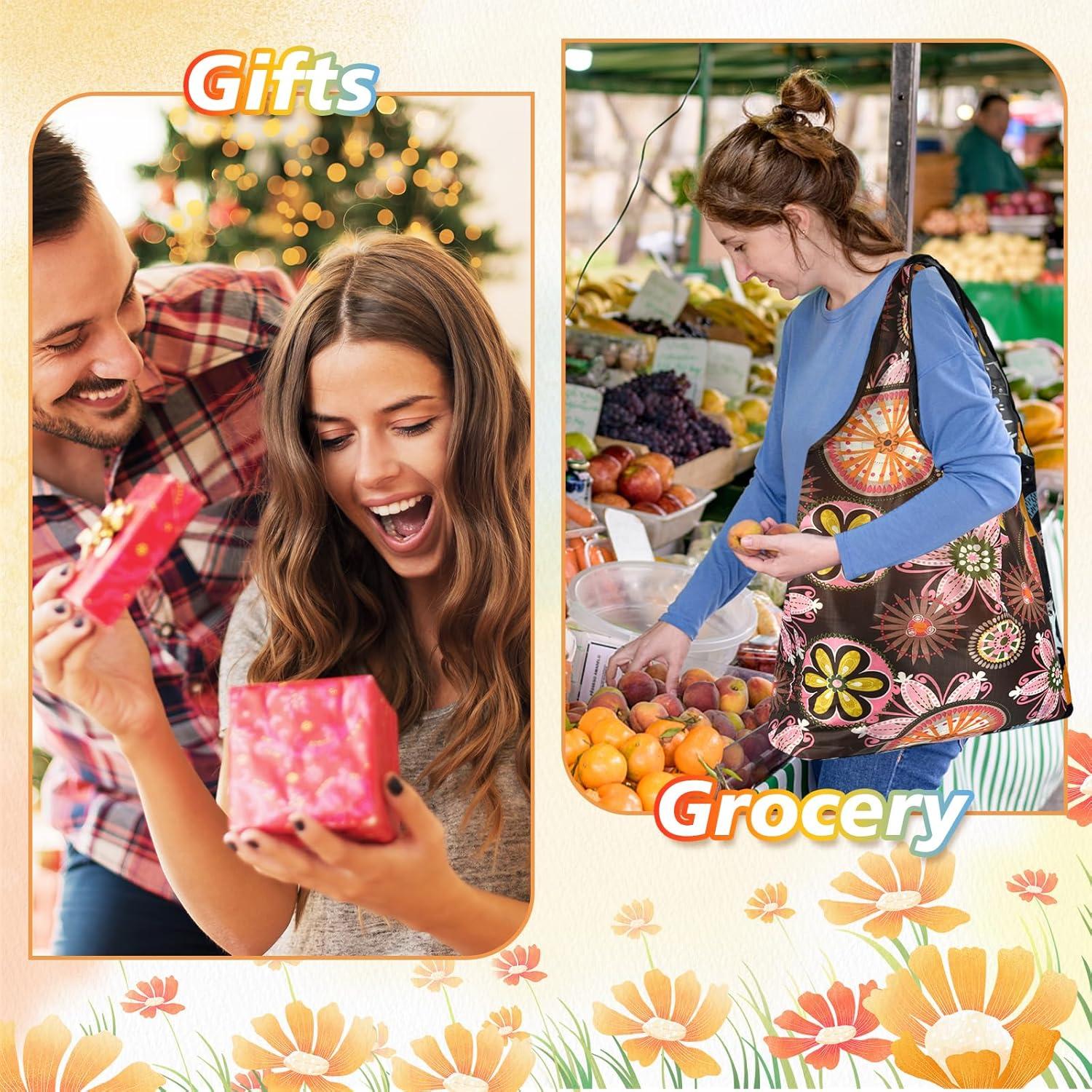 Bolsas de Compras Reutilizables MIAHART Nylon Impermeable 37.8x60cm