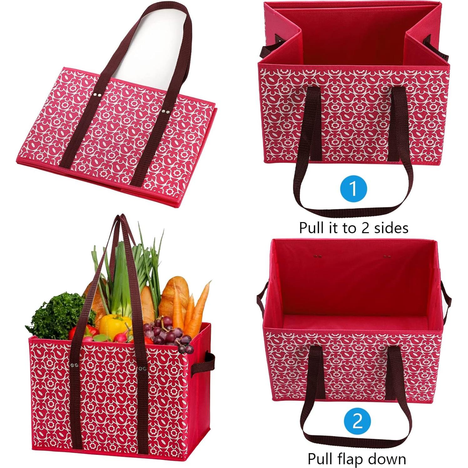 Bolsas de Compras Reutilizables WUWEOT 4 Pack Grande 36.8x26.7cm