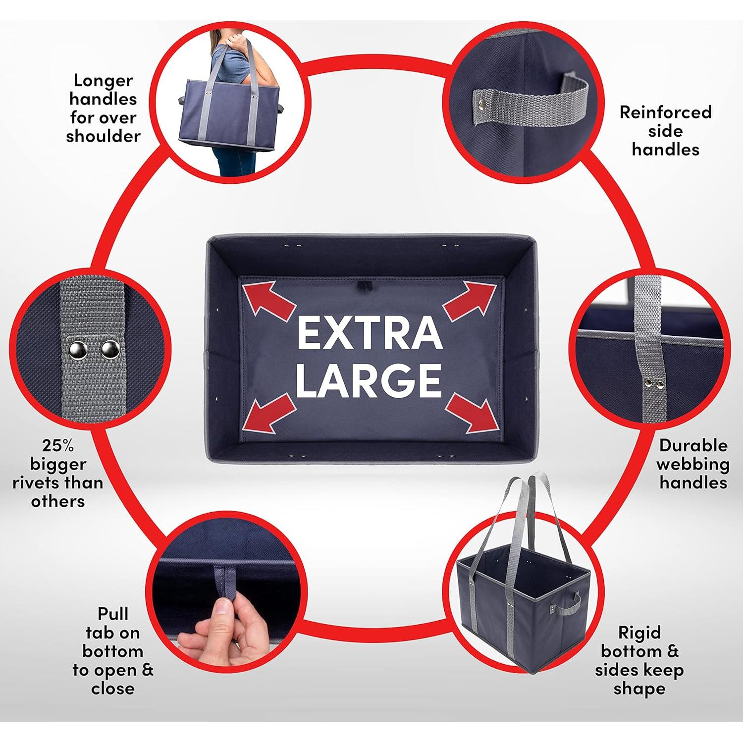 Bolsas de Compras Reutilizables Windhaven 4pk Extra Grandes