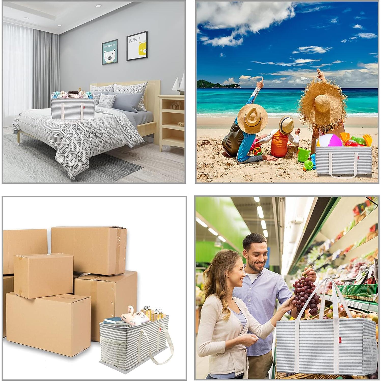 Bolsa de Compras Reutilizable LHZK 57x26x30cm Gris