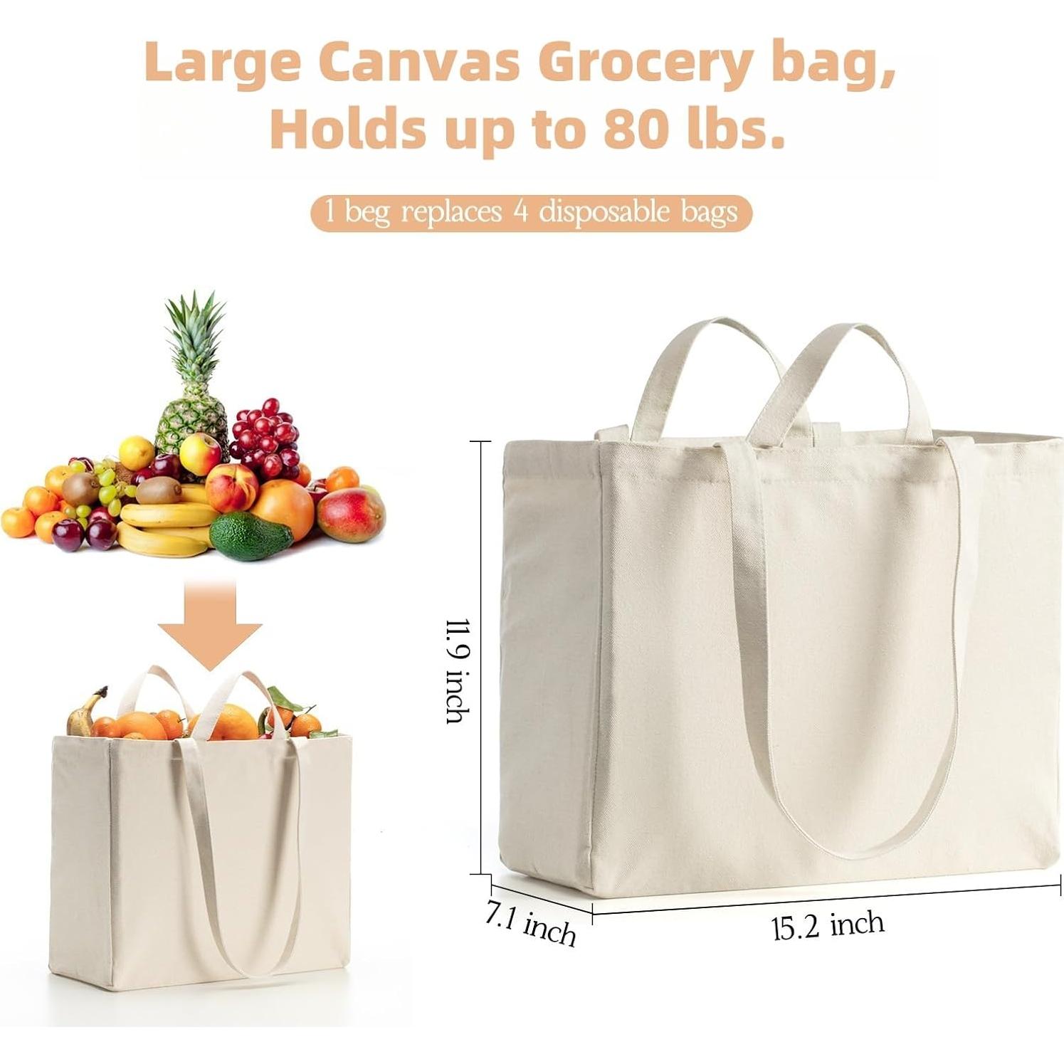 Bolsa de Lona Reutilizable LINICE 3 Paquete 38x33x17cm