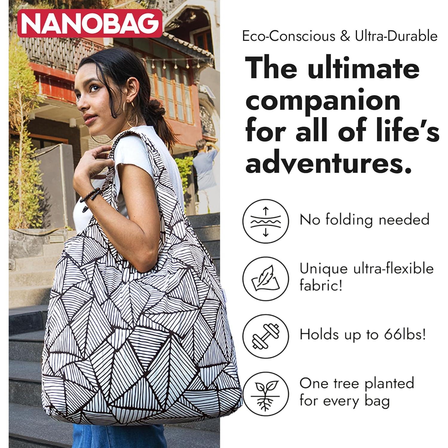 Bolsa Tote XL Nanobag Olas Azules - Ecológica y Reutilizable