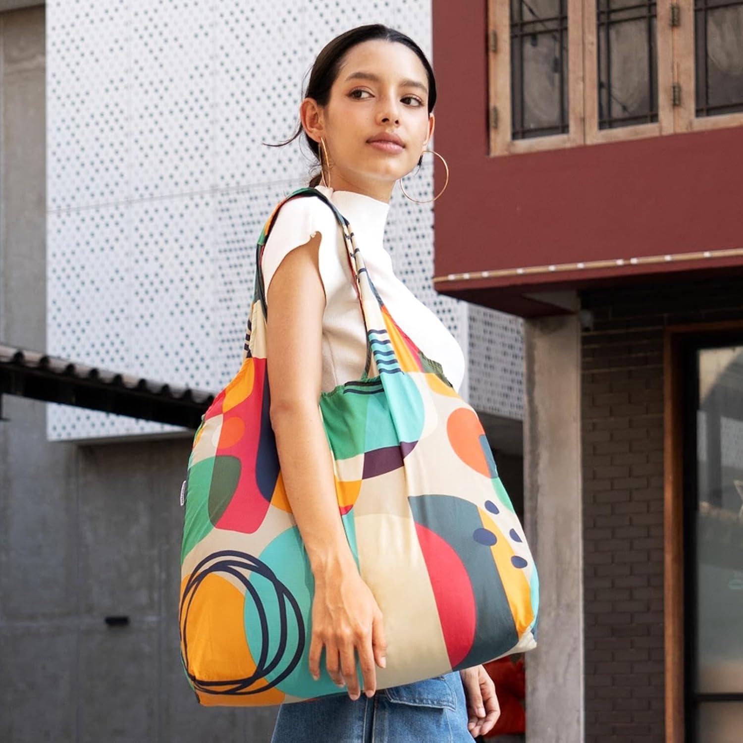 Bolsa Tote XL Nanobag Olas Azules - Ecológica y Reutilizable