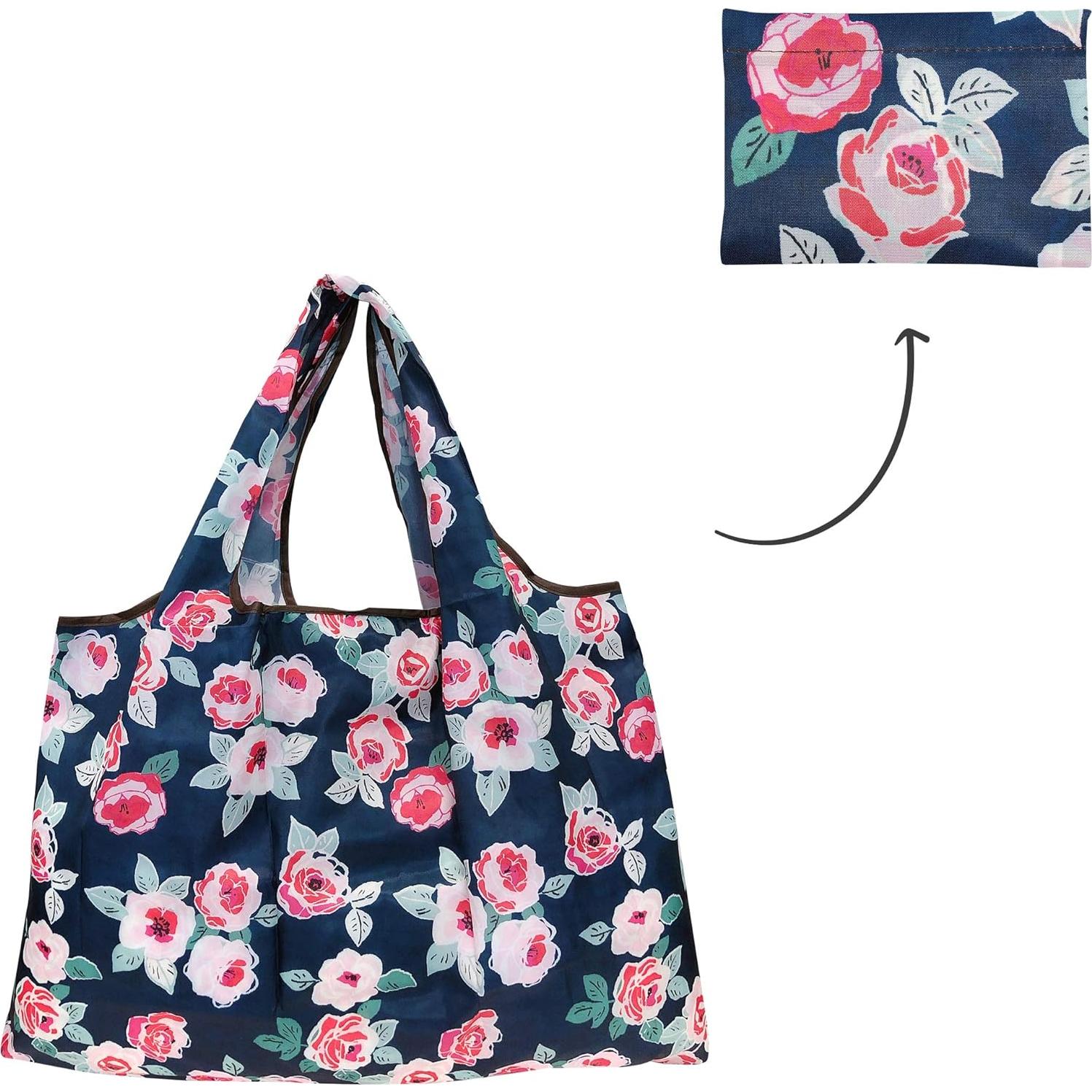 Bolsa Grande Plegable Reutilizable Allydrew - 5 Unidades Floral