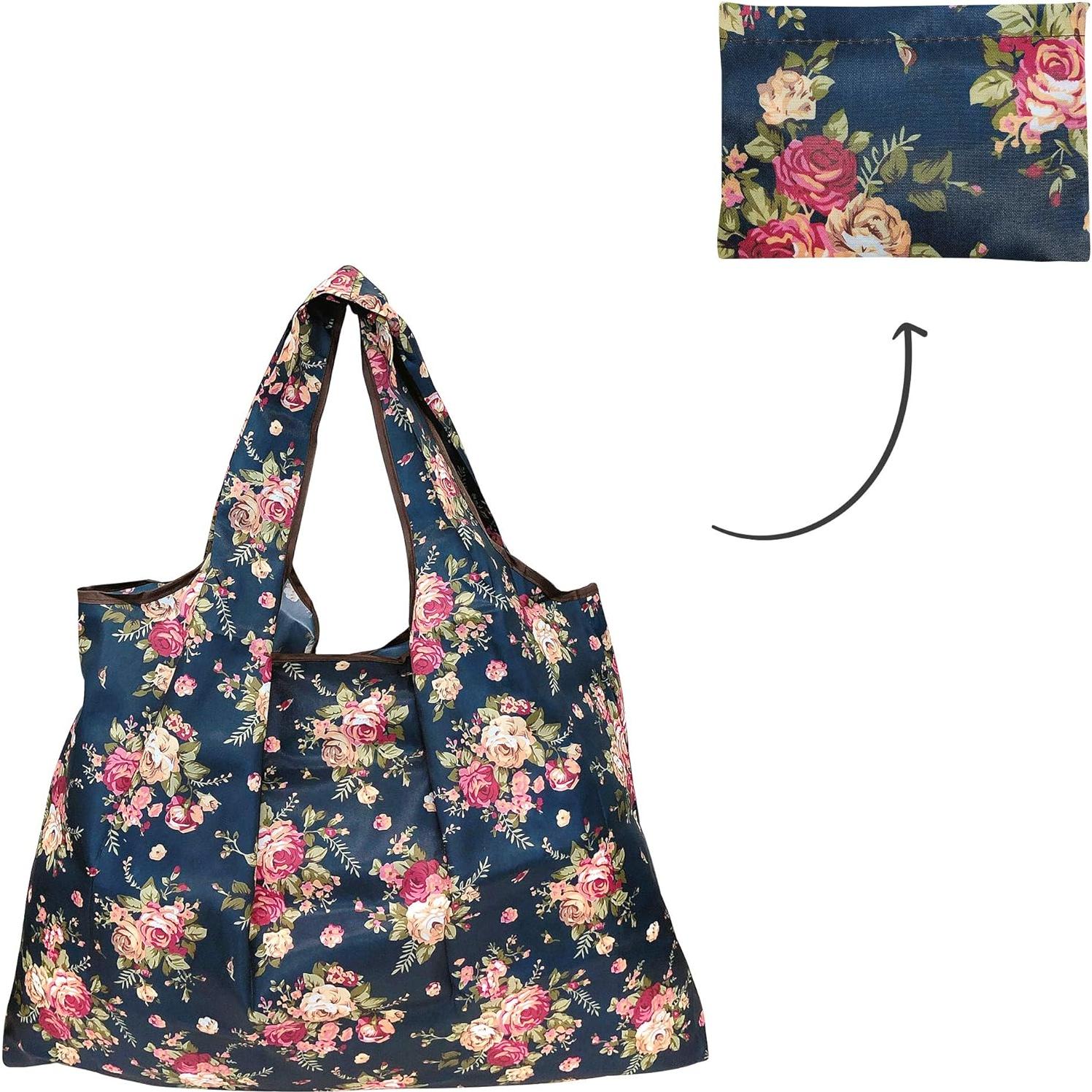 Bolsa Grande Plegable Reutilizable Allydrew - 5 Unidades Floral