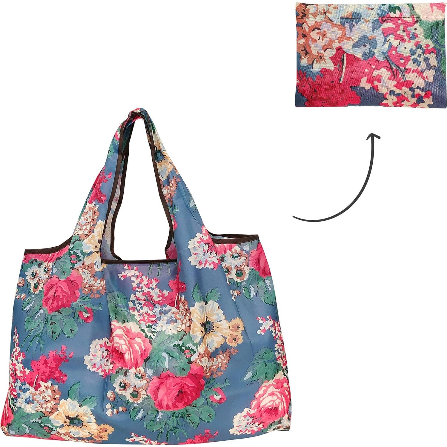 Bolsa Grande Plegable Reutilizable Allydrew - 5 Unidades Floral
