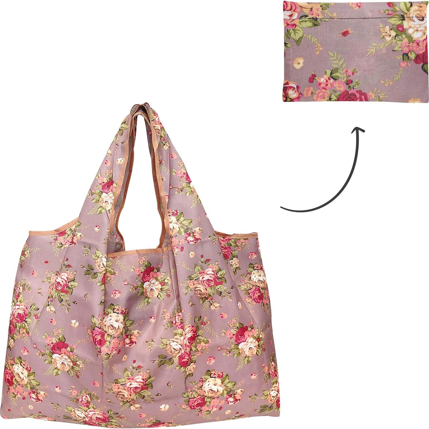 Bolsa Grande Plegable Reutilizable Allydrew - 5 Unidades Floral