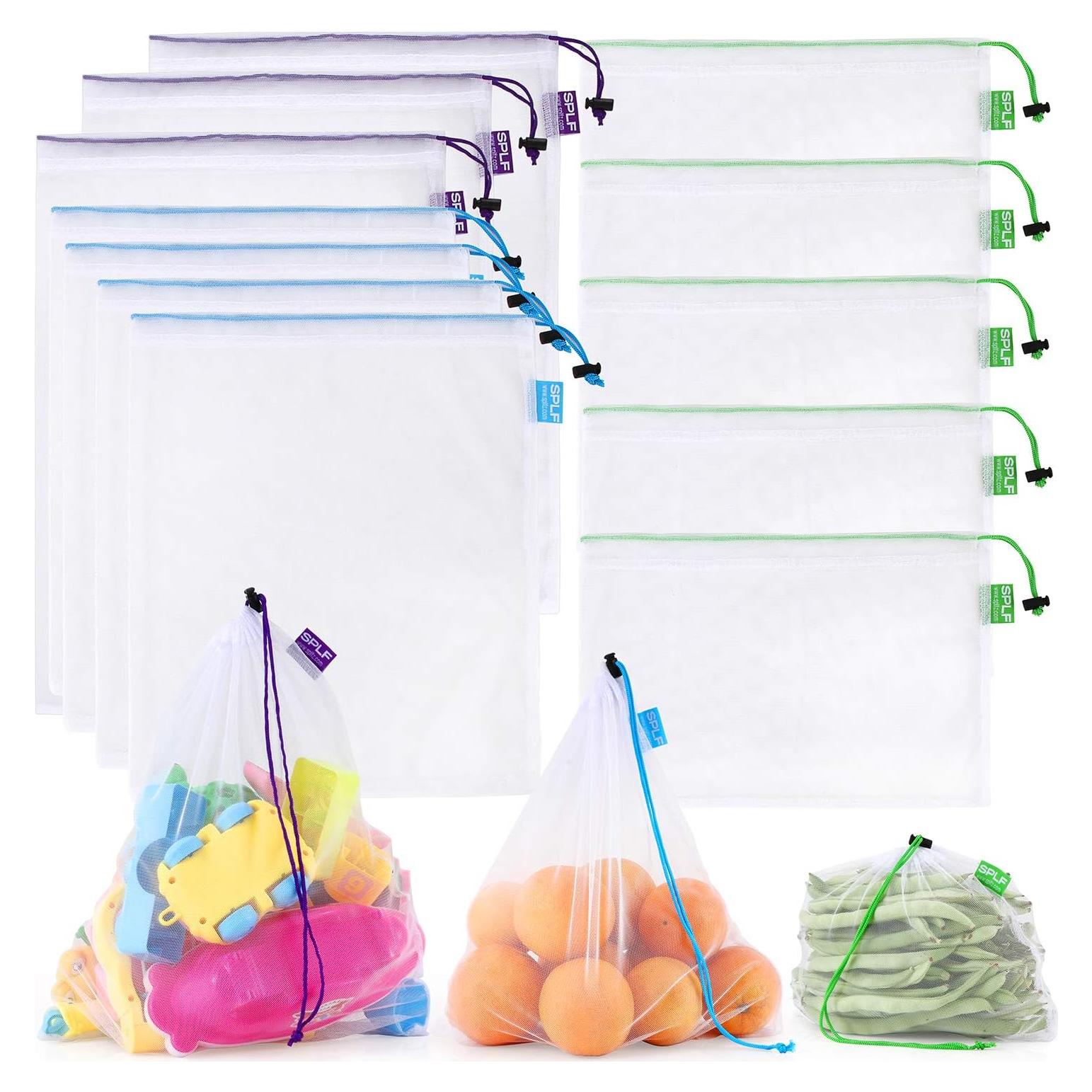 Bolsas de Malla Reutilizables SPLF 12 Pcs para Alimentos
