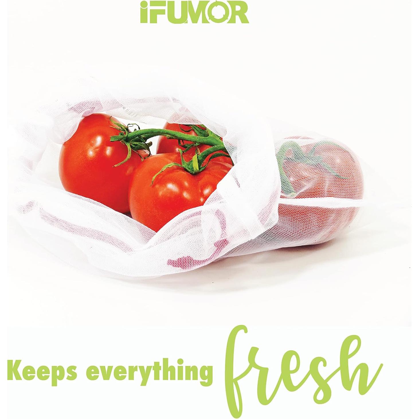 15 Bolsas de Malla Reutilizables iFUMOR Ecológicas Lavables