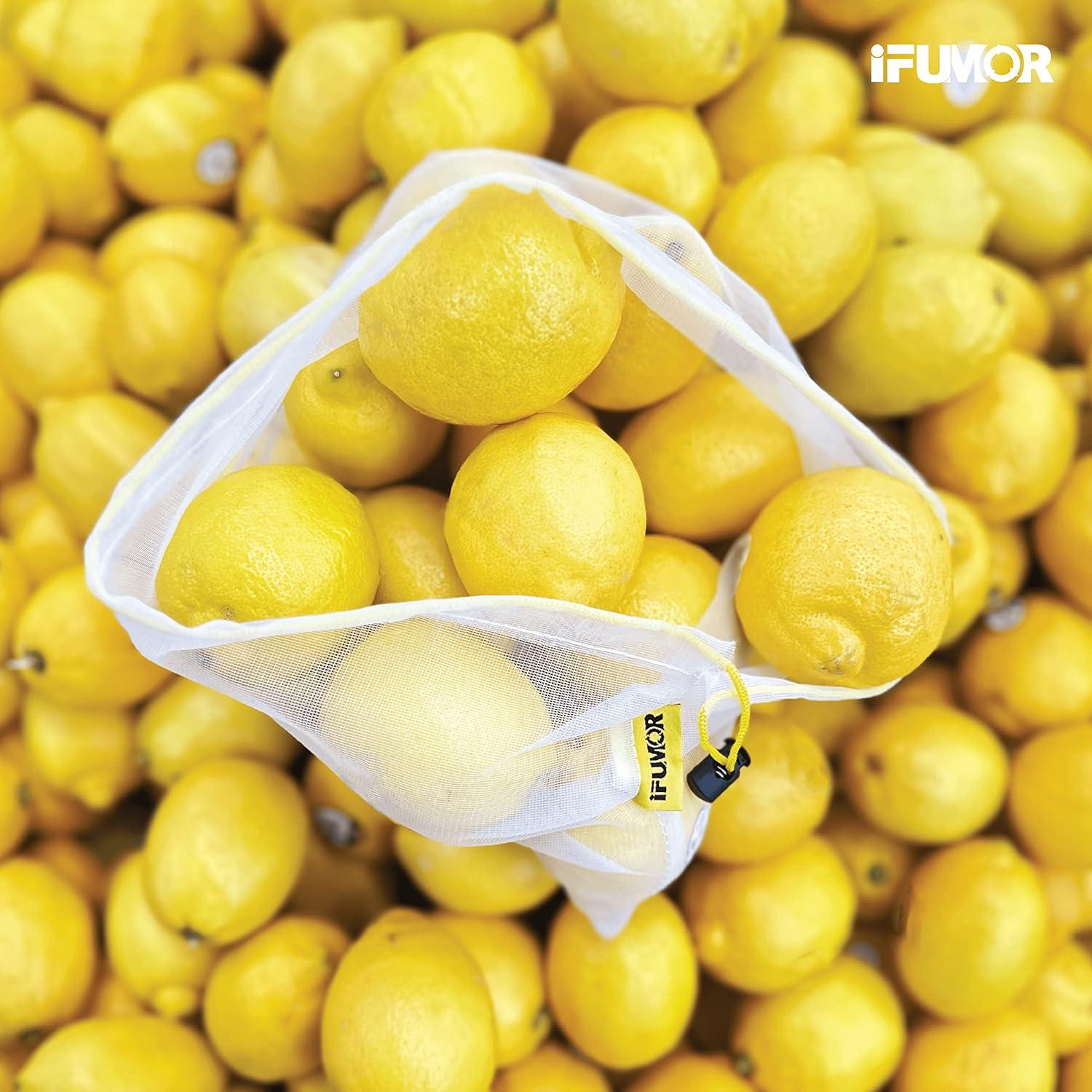 15 Bolsas de Malla Reutilizables iFUMOR Ecológicas Lavables