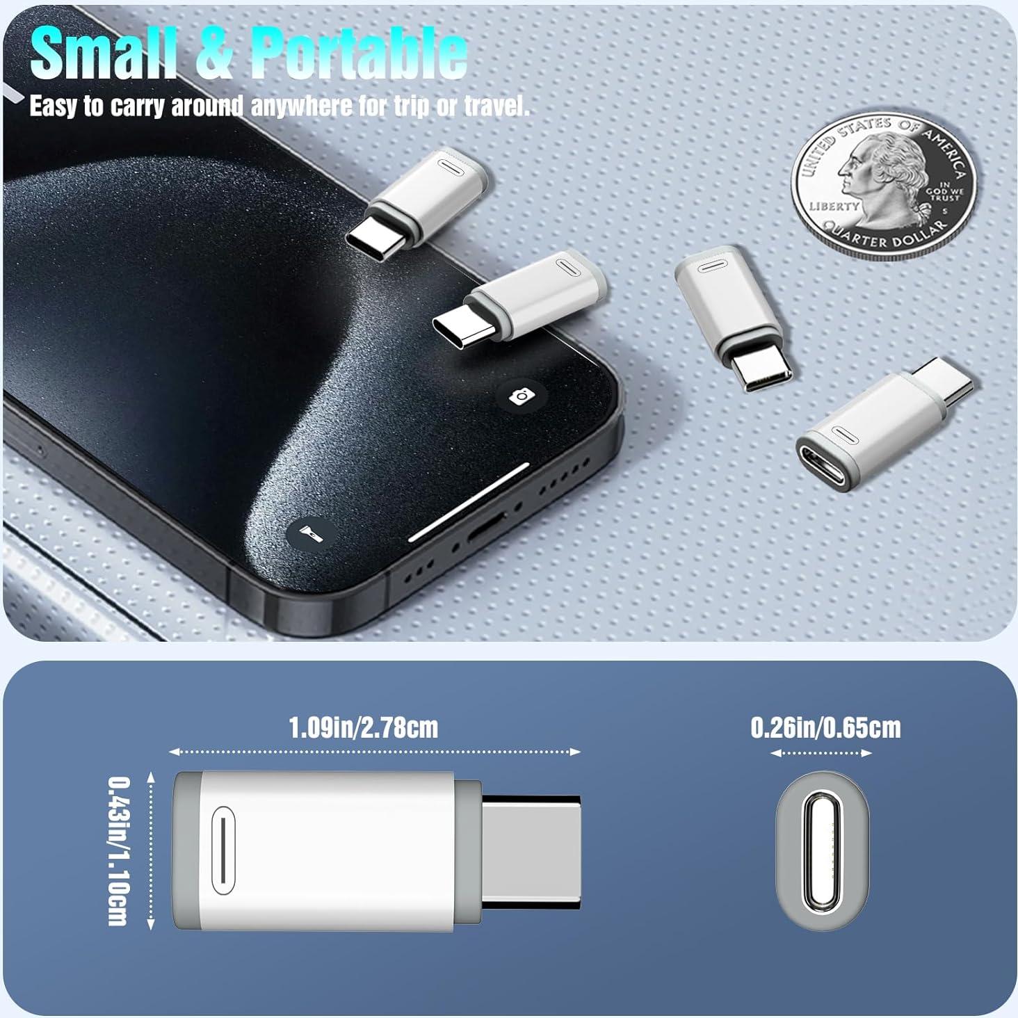 Adaptador Lightning a USB-C TiMOVO, 4 piezas, carga y datos