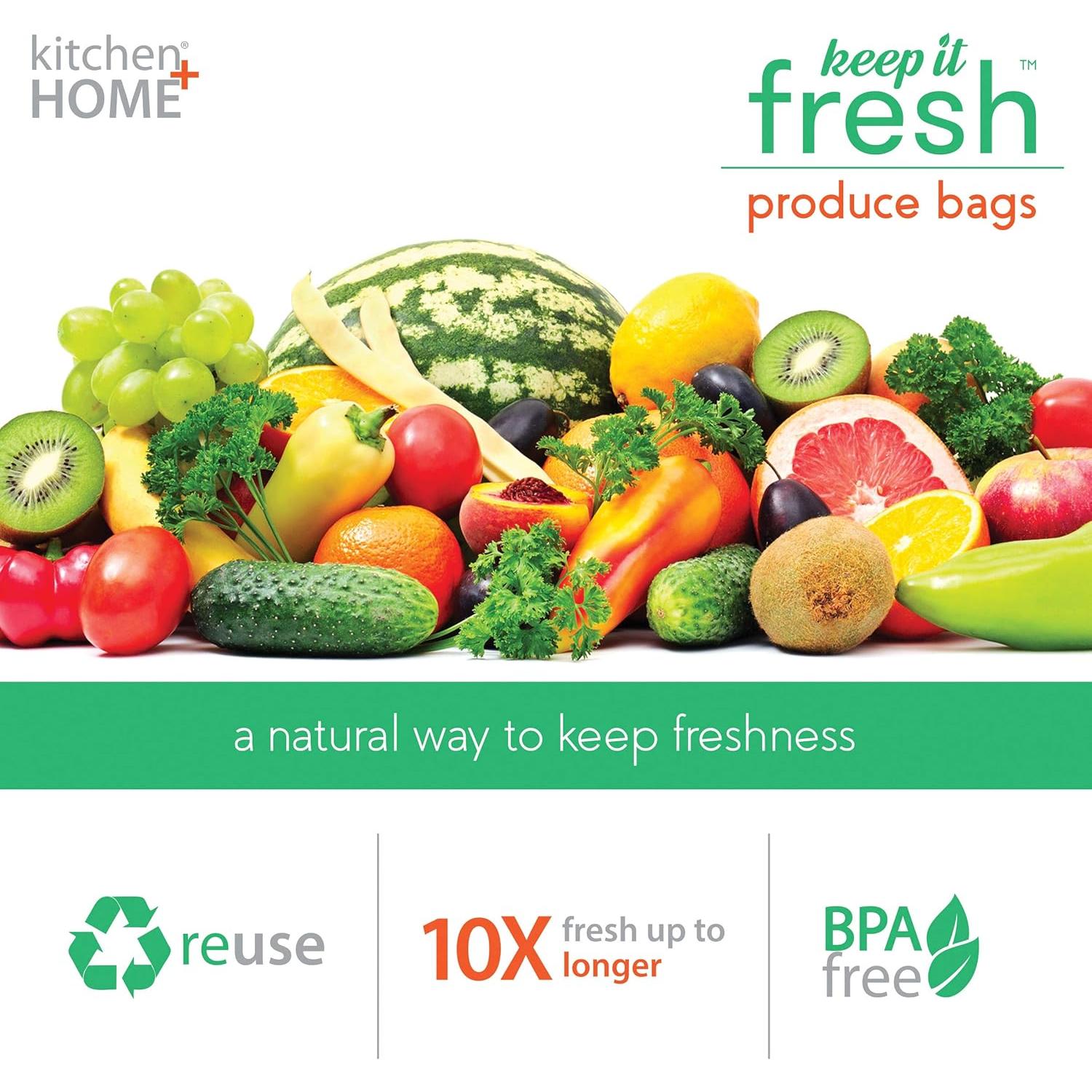 Bolsas Reutilizables Kitchen Home 30 Unidades Sin BPA 1 Galón